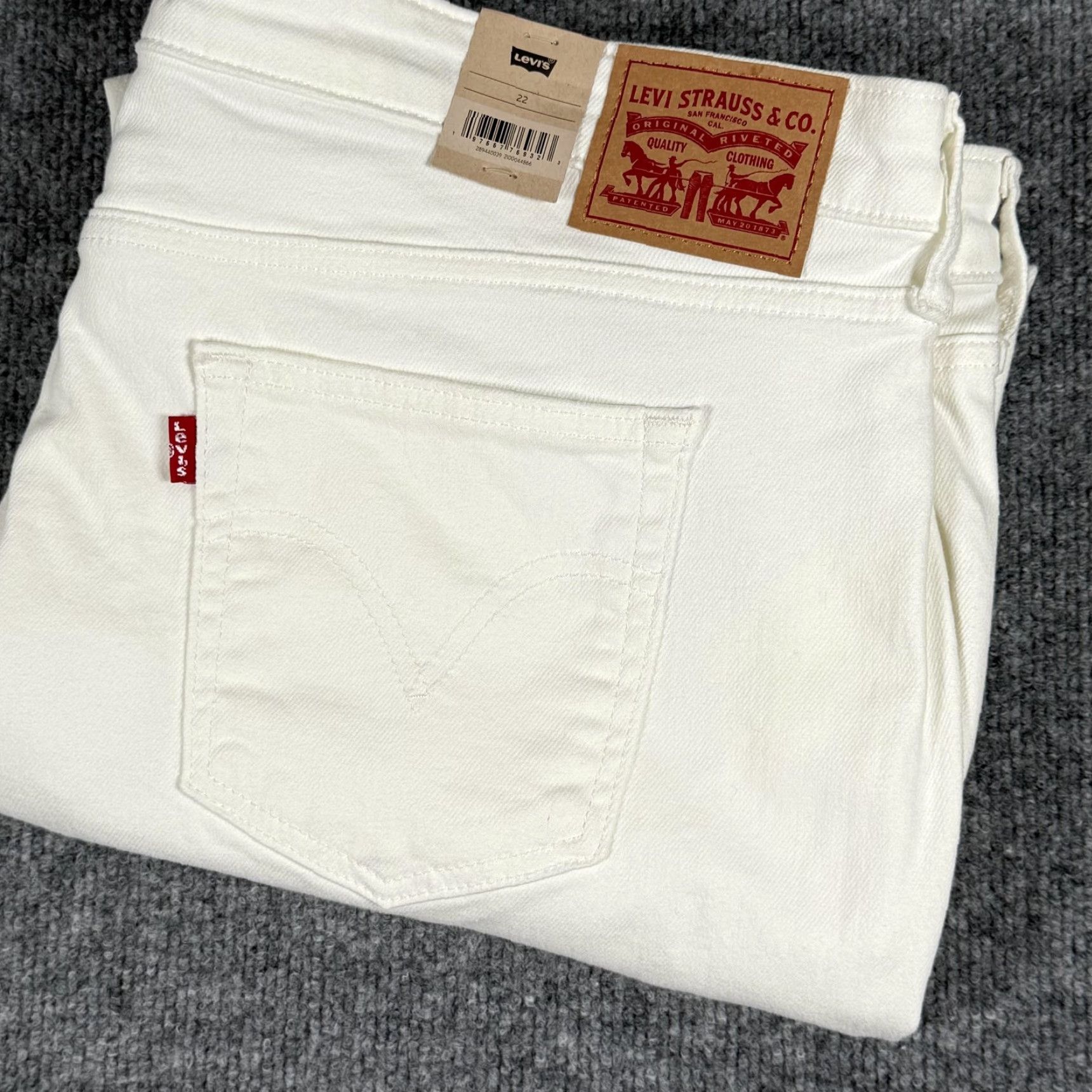 Levi's Levi's Boyfriend Jeans Womens 22 White Stellar Stretch Relaxed Fit Tapered Pants Jeans Size 40" / US 18 - 2 Thumbnail