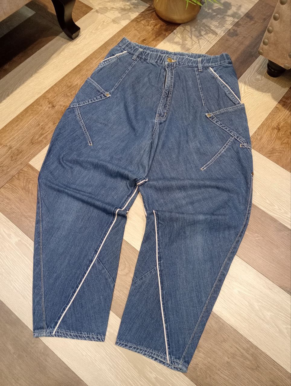 Issey Miyake MERCIBEAUCOUP ISSEY MIYAKE BLUE DENIM BAGGY PANTS Size US 32 / EU 48 - 2 Thumbnail