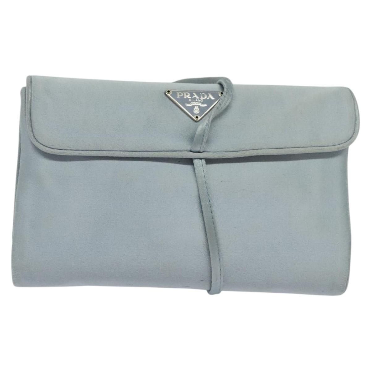 Cosmetic Pouch Turquoise Synthetic Clutch Bag (Pre-Owned)