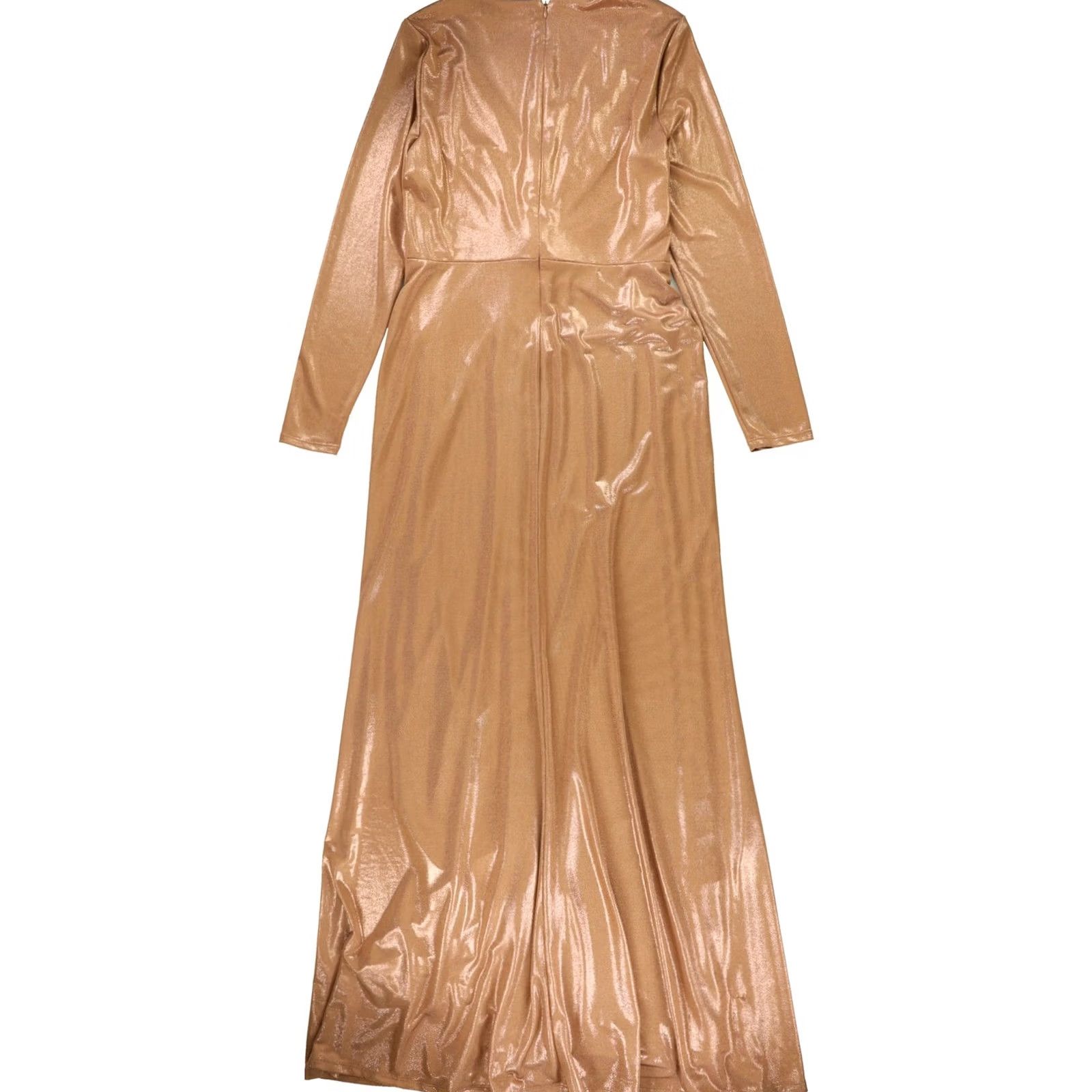 Ralph Lauren VINTAGE Ralph Lauren Womens Foil Print Gown Dress, gold, 12 Size XL / US 12-14 / IT 48-50 - 2 Thumbnail