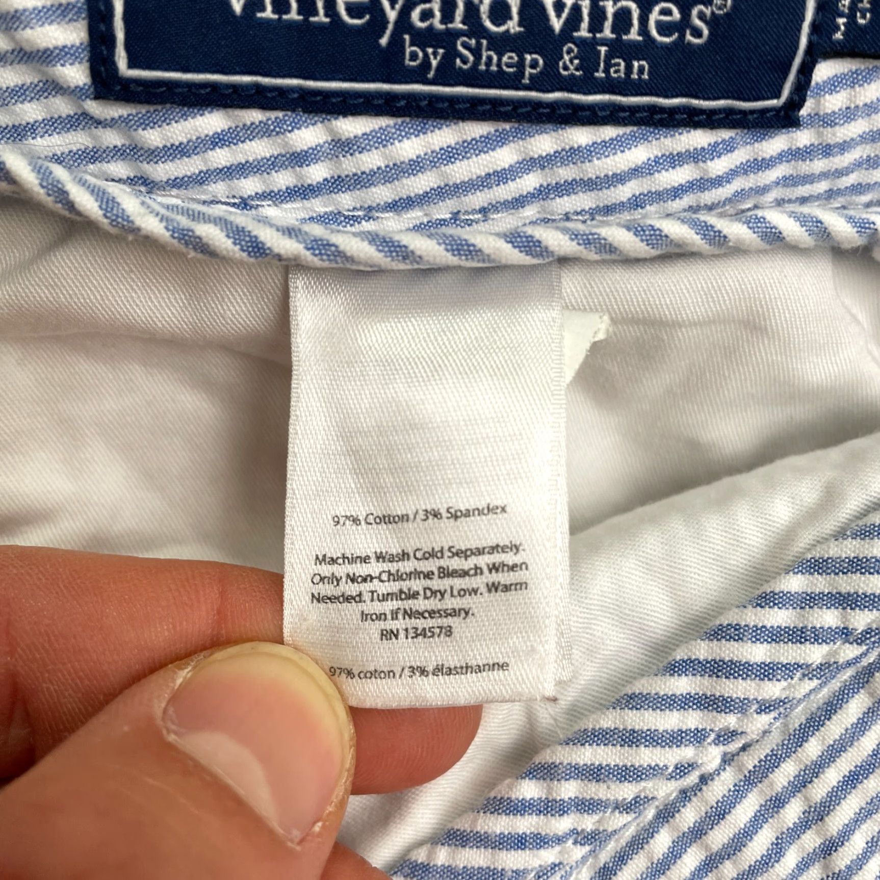 Vineyard Vines VINTAGE Vineyard Vines Men’s Slim Fit Chino Pants 33x30 Blue Striped Casual Workwear Size US 33 - 6 Thumbnail