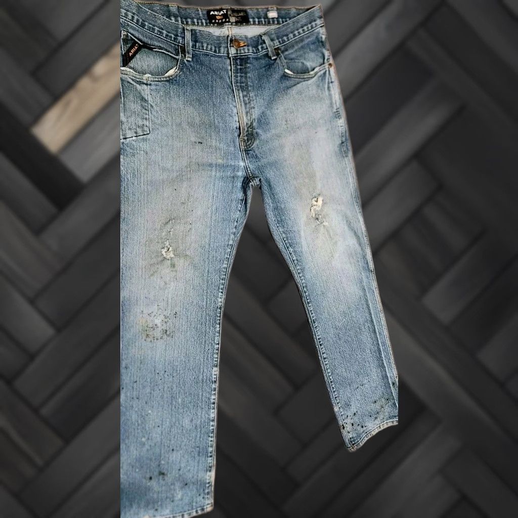 Ariat Ariat Bootcut Jeans Men's 38x32 Rebar M4 Relaxed Dura Stretch Basic Carbine Wash Jeans Size US 38 / EU 54 - 1 Thumbnail