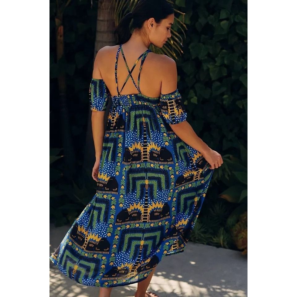 Anthropologie João Incerti Strappy Maxi with Removable Drop Shoulder Sleev Size XS / US 0-2 / IT 36-38 - 3 Thumbnail