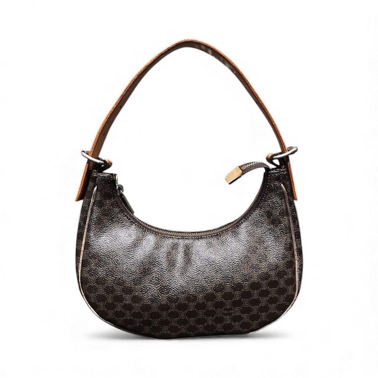 Celine Authentic CELINE Canvas Calfskin Macadam Hobo Shoulder Bag Size ONE SIZE - 1 Thumbnail