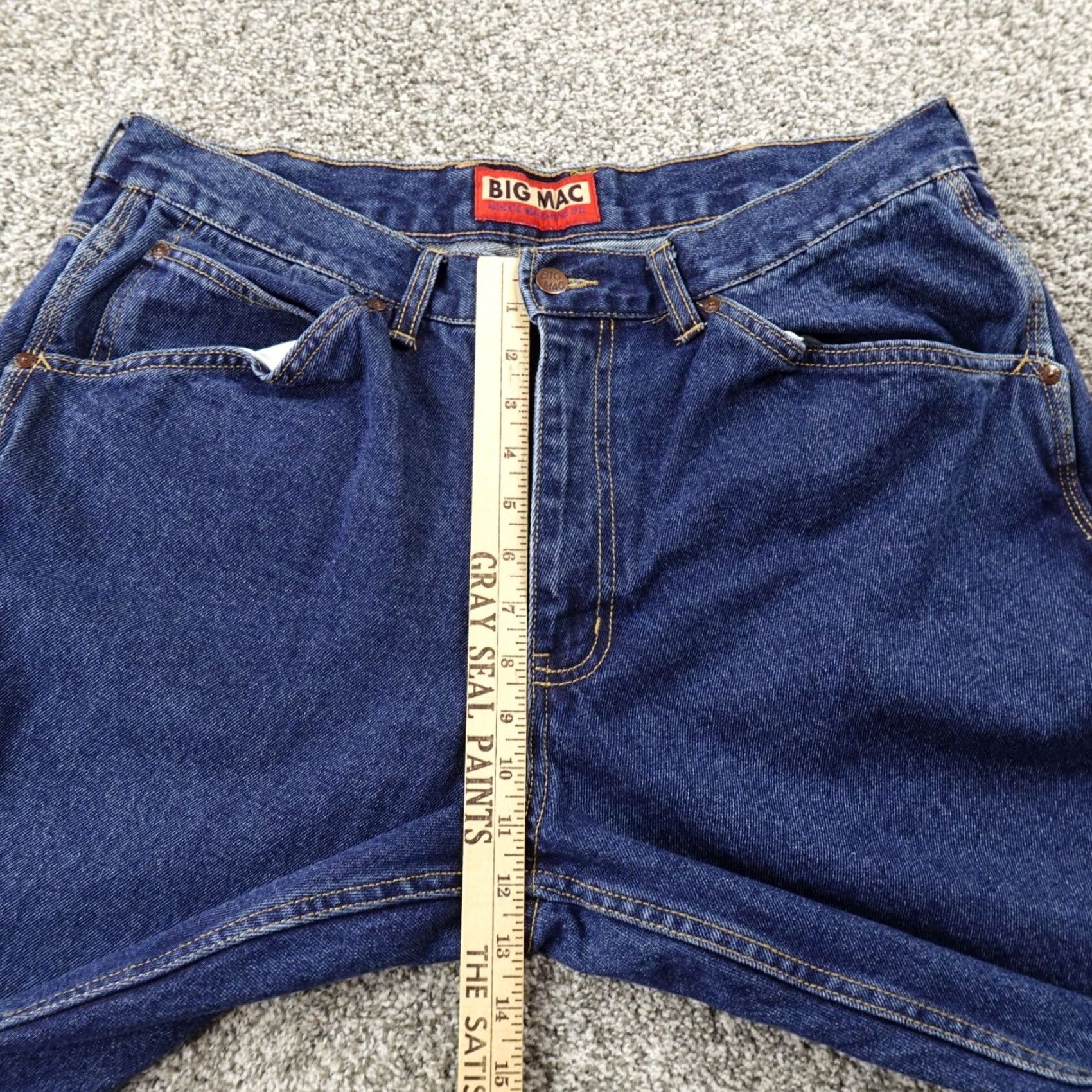 Vintage VTG Big Mac Jeans Mens 38X30 Blue Denim Wide-Leg Baggy Carpenter Skate Work Y2K Size US 38 / EU 54 - 5 Thumbnail
