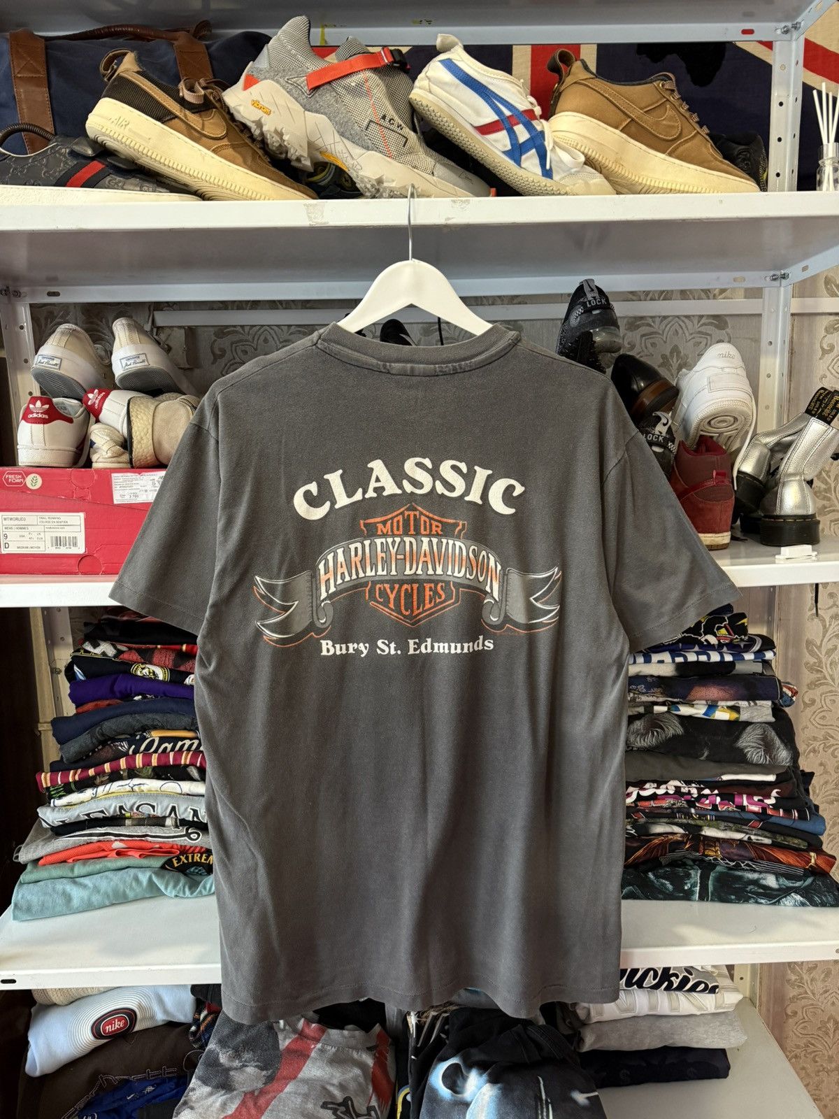 Harley Davidson Vintage Harley Davidson T Shirt 1989 USA Bury St.Edmunds Size US L / EU 52-54 / 3 - 7 Thumbnail