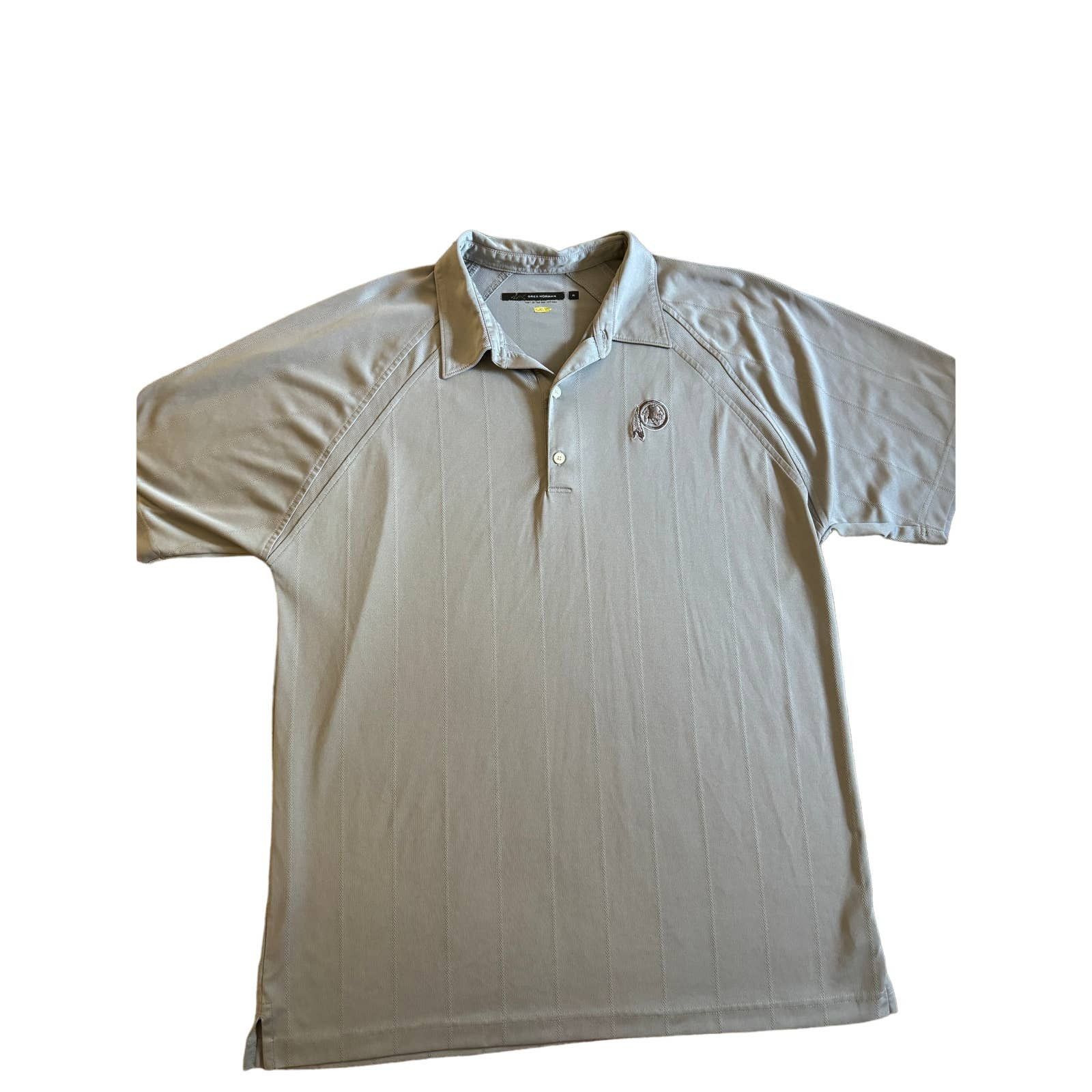 image of Silver Gray Greg Norman Playdry Redskins Golf Polo XL in Grey, Men's