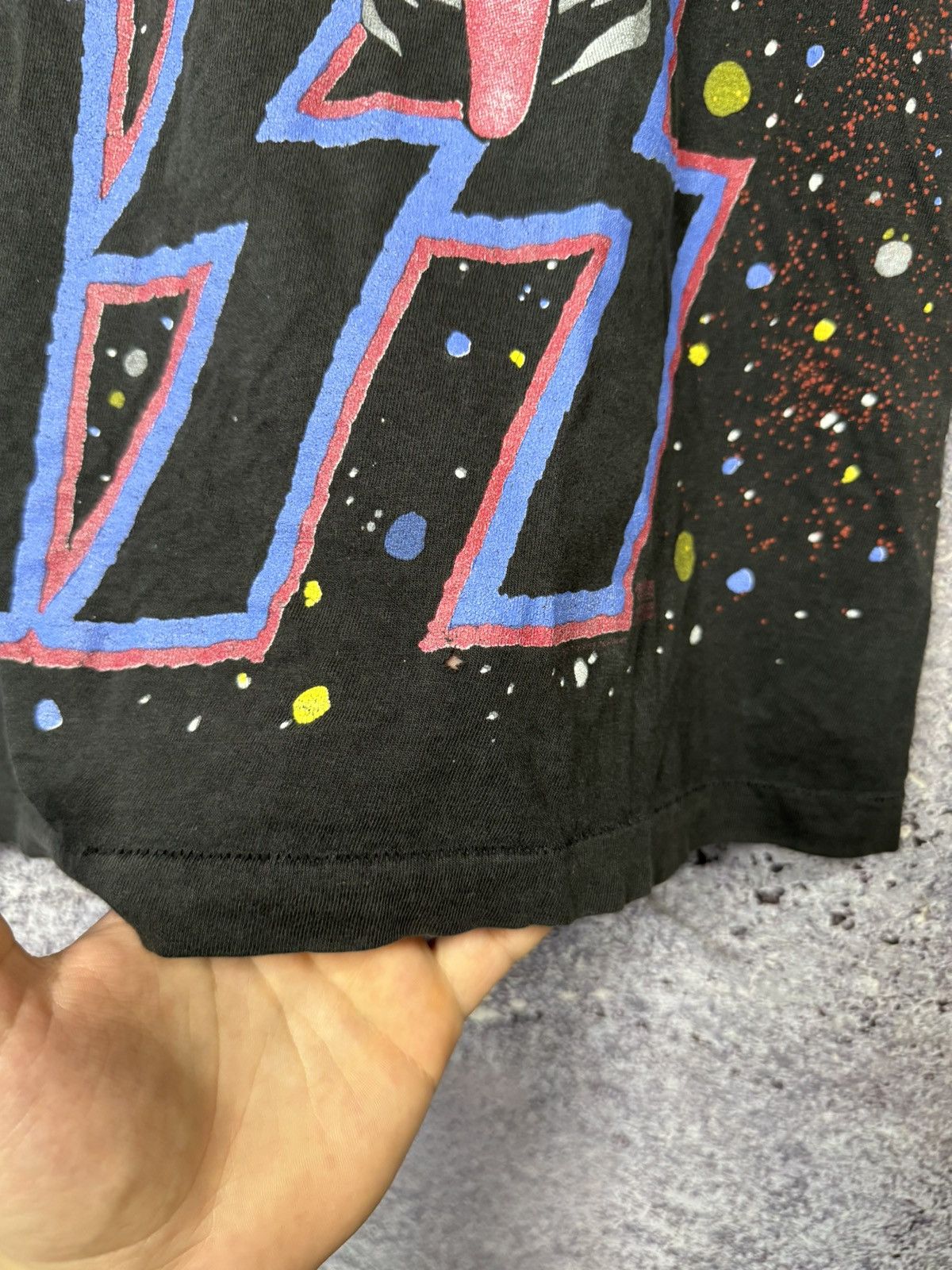Band Tees × Hanes × Vintage 1992 Vintage KISS T-Shirt Faces AOP Hanes Winterland Concert Size US L / EU 52-54 / 3 - 16 Thumbnail