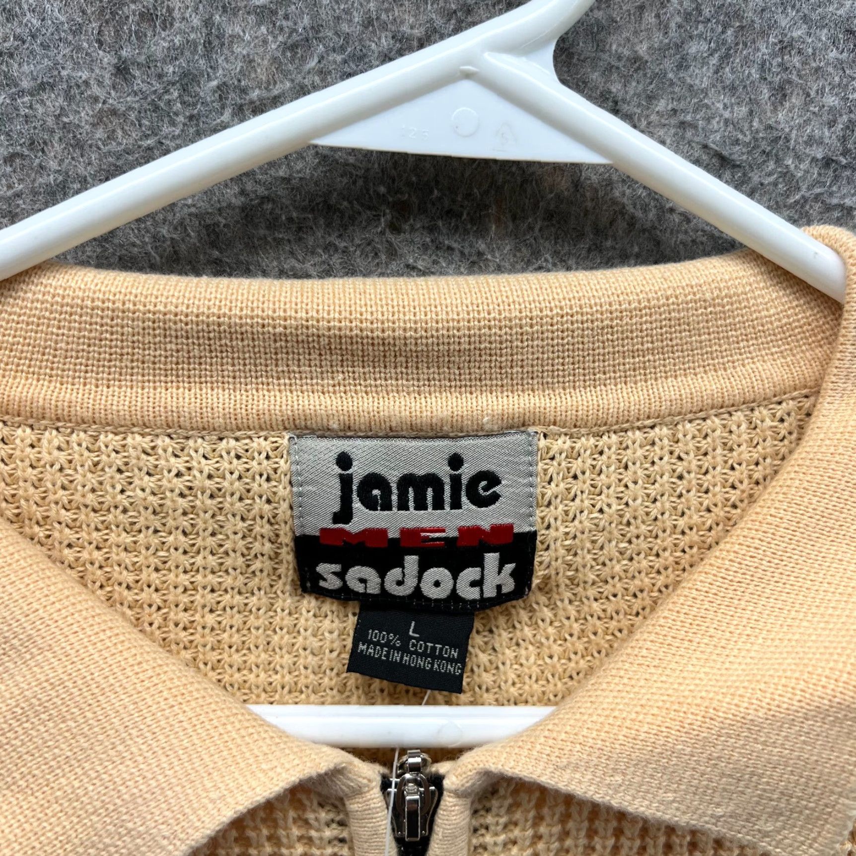 Vintage Jamie Sadock Sweater Mens Large Adult Orange 1/4 Zip Pullover Cotton Knit New Size US L / EU 52-54 / 3 - 4 Thumbnail