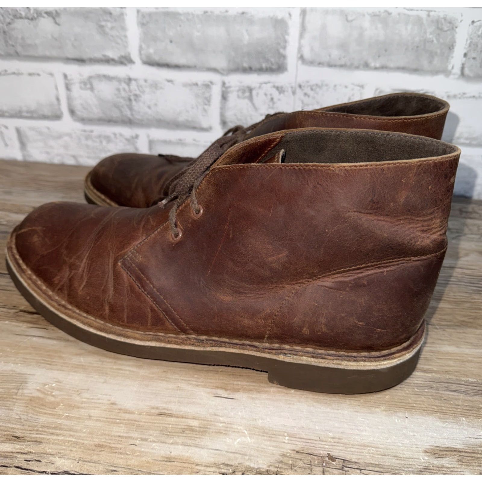 Clarks Clarks Boots Chukka Mens Size 11 Brown Leather Lace Up Ankle Casual Comfort Cushioned Leather Bushacre Everyday Size US 11 / EU 44 - 2 Thumbnail