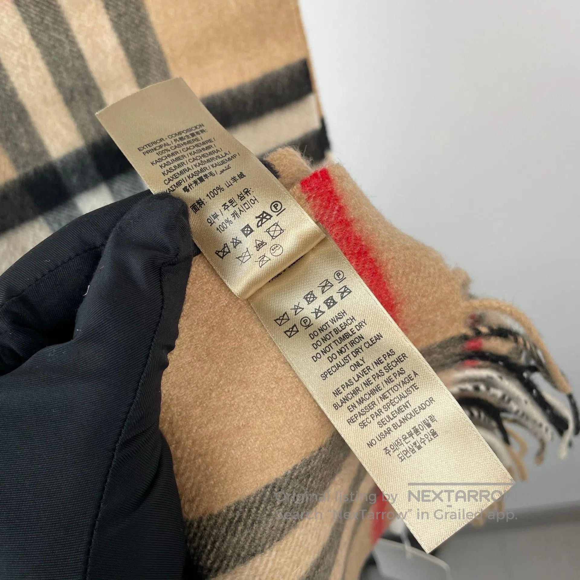 Burberry Burberry Brown Plaid Cashmere Fringe Scarf| Size ONE SIZE - 8 Thumbnail