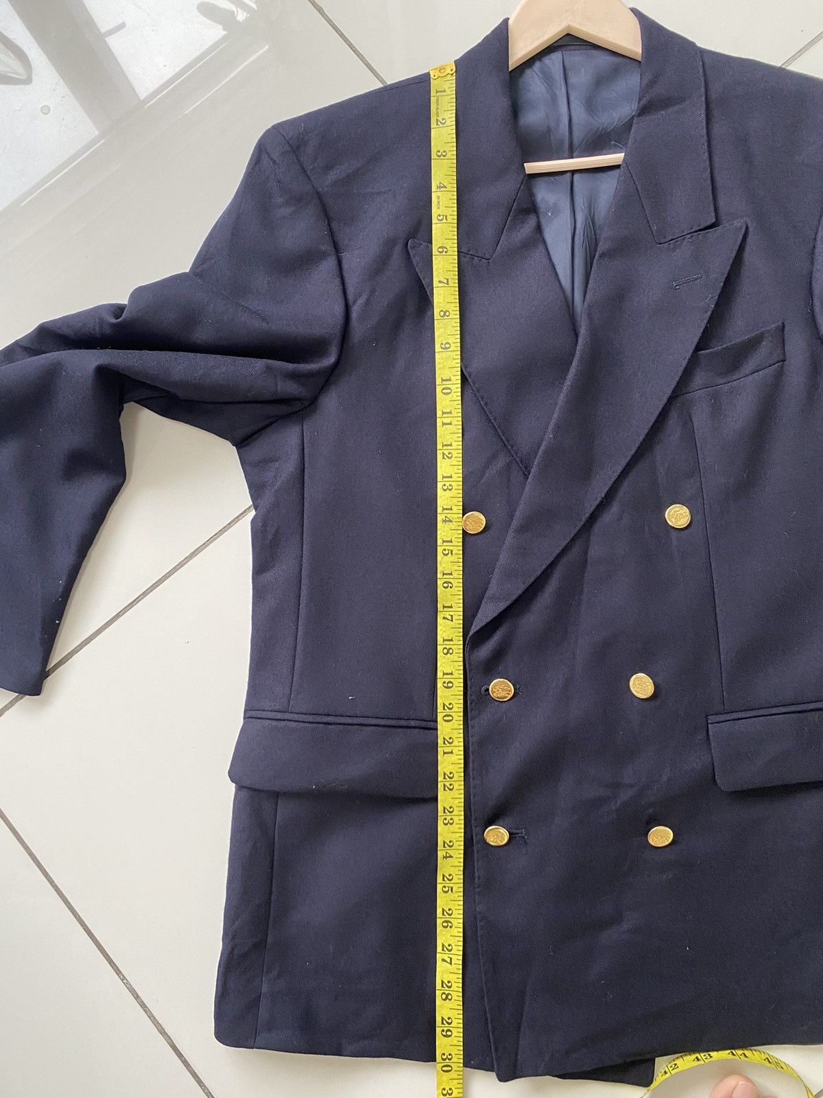 Burberry Burberry Dark Blue Wool Double Breasted Size 50S - 15 Thumbnail