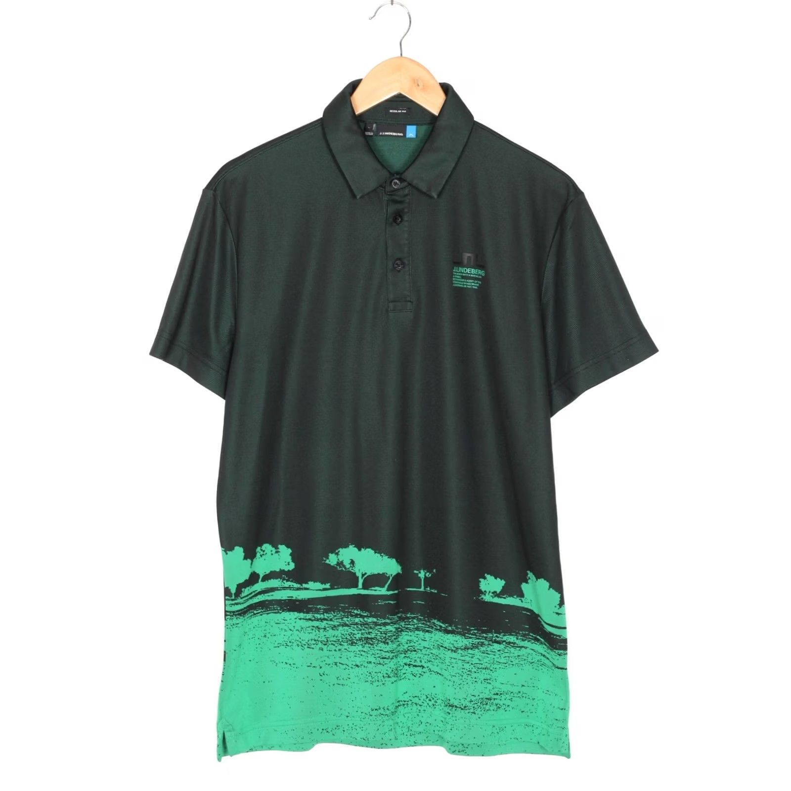 J.Lindeberg J.LINDEBERG NASH TX JAGUARD Golf Polo Shirt Men L Regular Short Sleeve Green Adult Polo Shirt SX Size US L / EU 52-54 / 3 - 2 Thumbnail