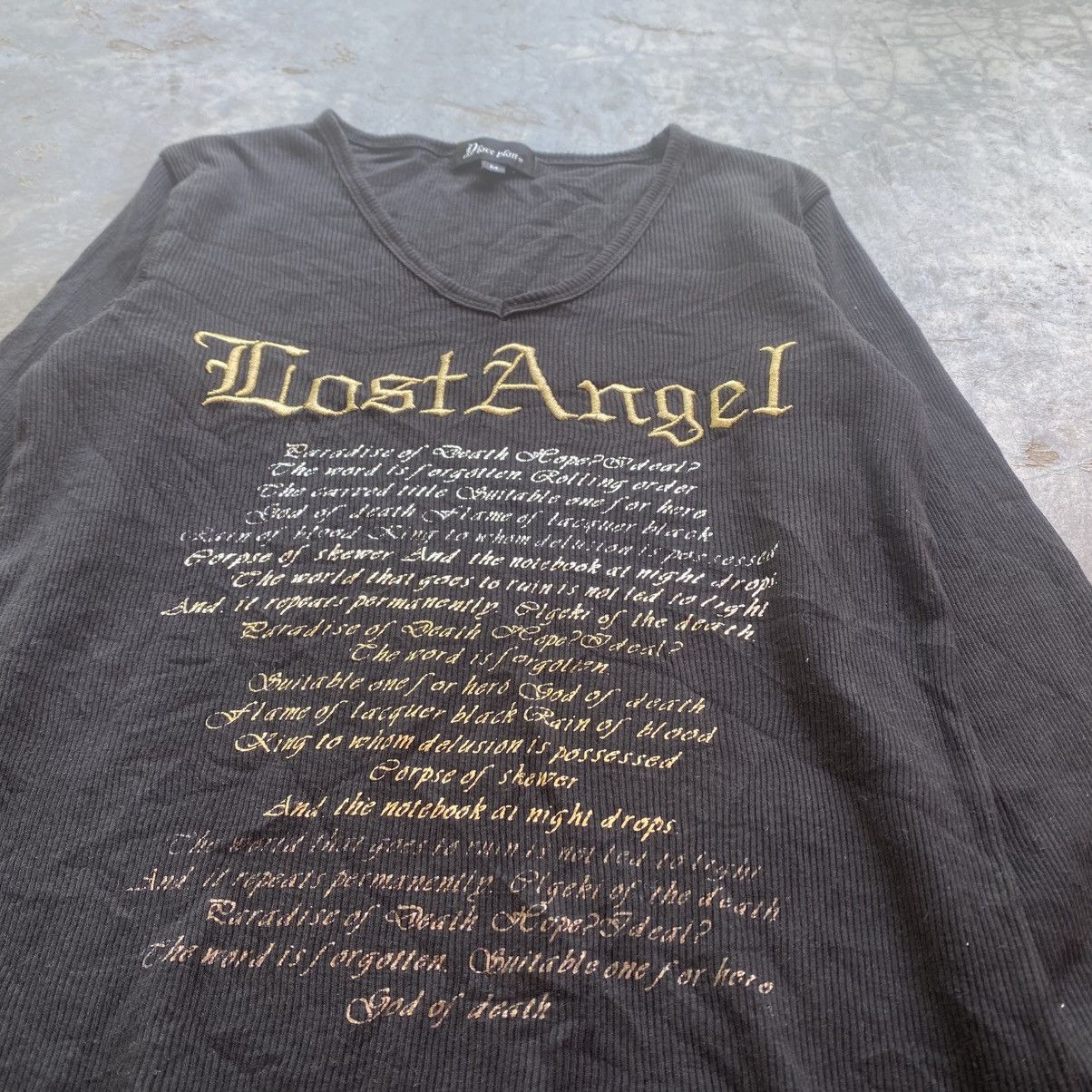 If Six Was Nine × Le Grande Bleu (L.G.B.) LOST ANGEL V Neck Poem Stretchable Tee Size US S / EU 44-46 / 1 - 4 Thumbnail