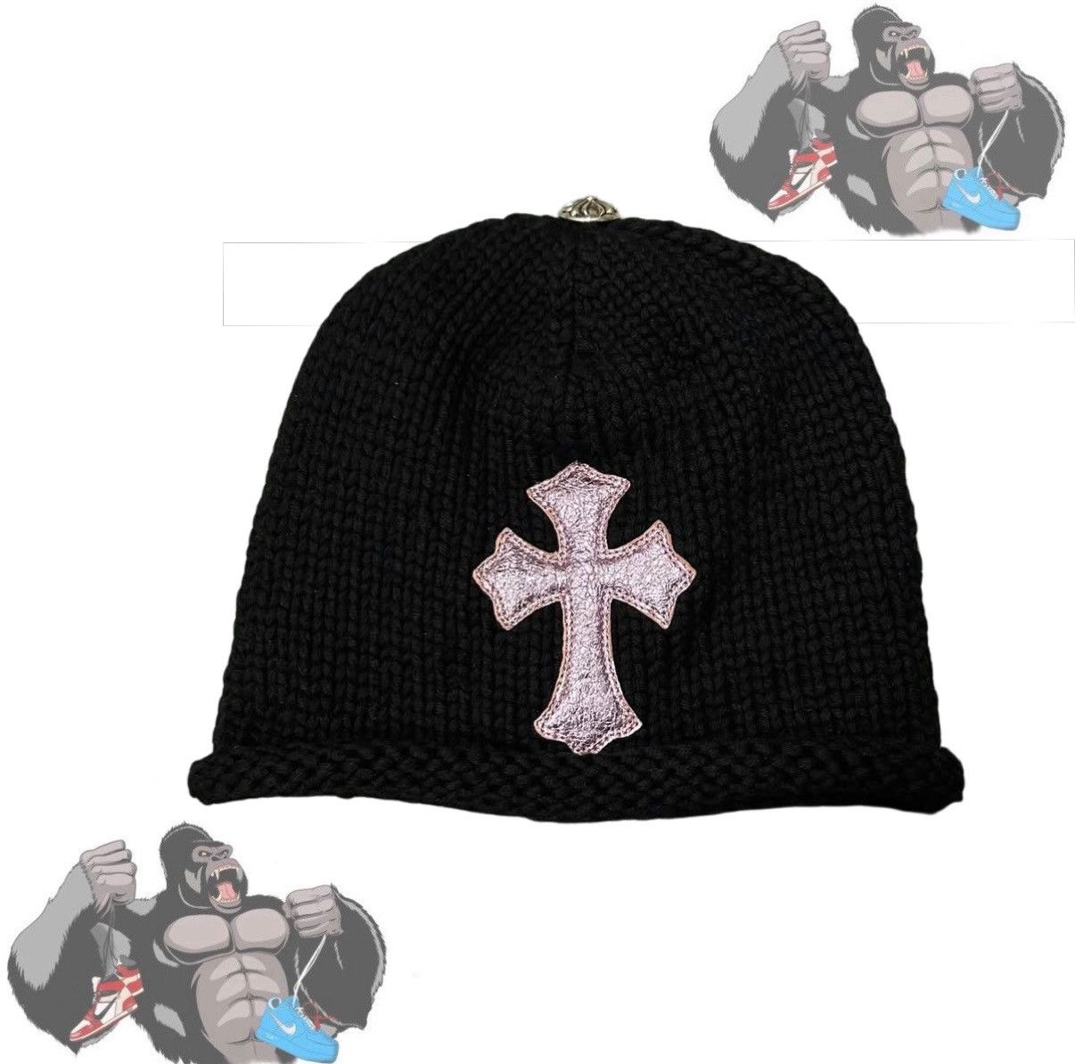 Chrome Hearts Chrome Hearts Cross Patch Cashmere Beanie Size ONE SIZE - 1 Thumbnail
