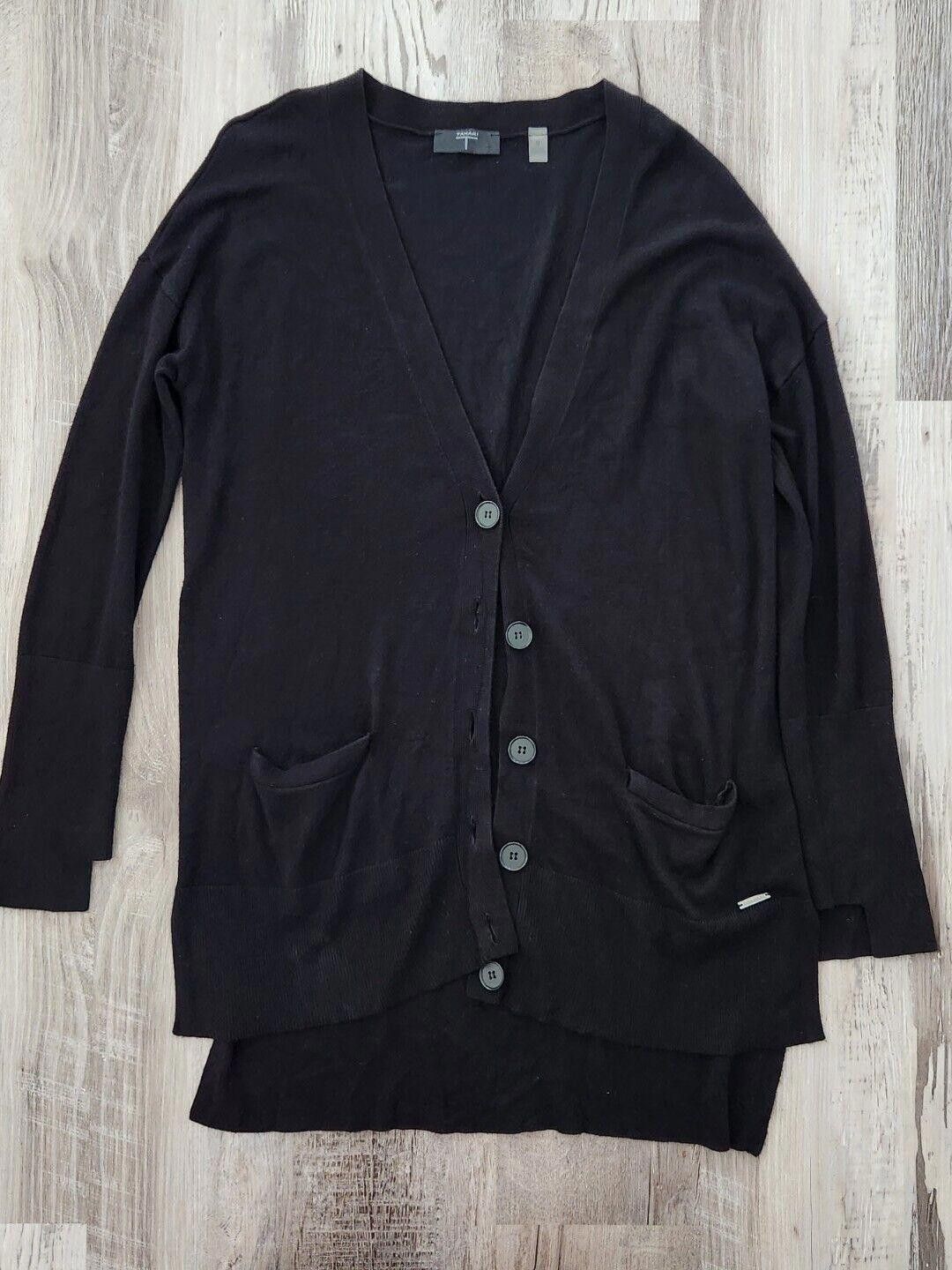 Elie Tahari Tahari Sweater Medium Black V Neck Button Down cardigan Size M / US 6-8 / IT 42-44 - 1 Thumbnail