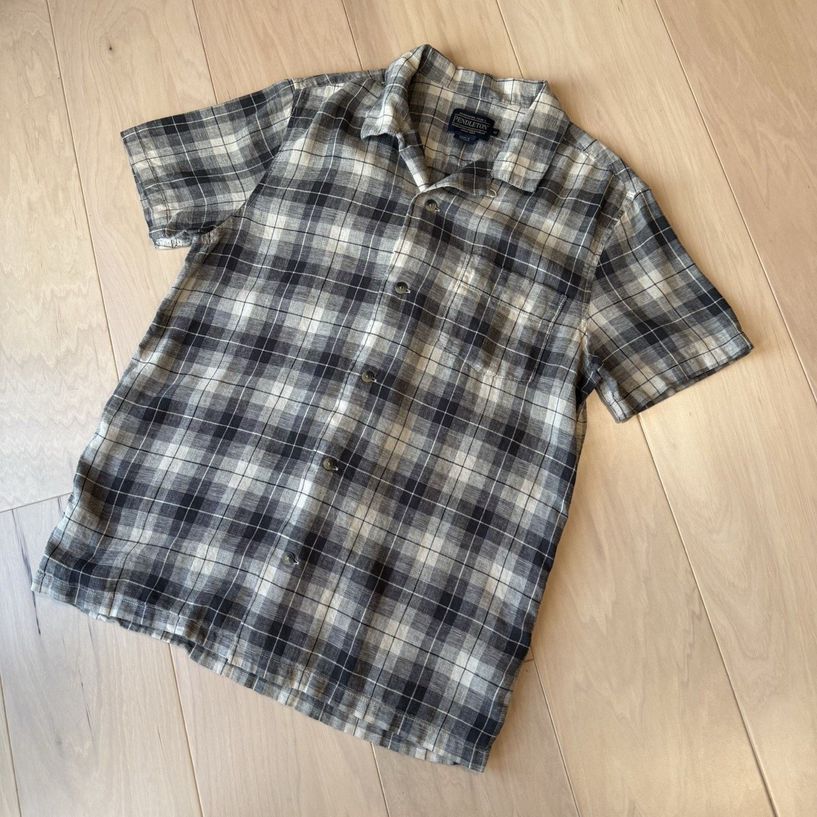 Pendleton Pendleton Loop Collar Shirt Medium Multicolor Linen Rayon Size US M / EU 48-50 / 2 - 8 Thumbnail