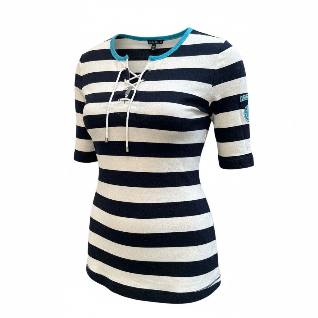 Escada Escada cotton blouse size S Blue and white stripped top Size S / US 4 / IT 40 - 4 Thumbnail