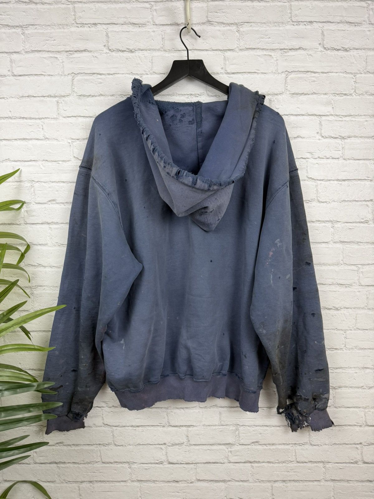 Champion (XL) APOCALYPTIC THRASHED OUT Faded Blue Champion Hoodie Size US XL / EU 56 / 4 - 18 Thumbnail