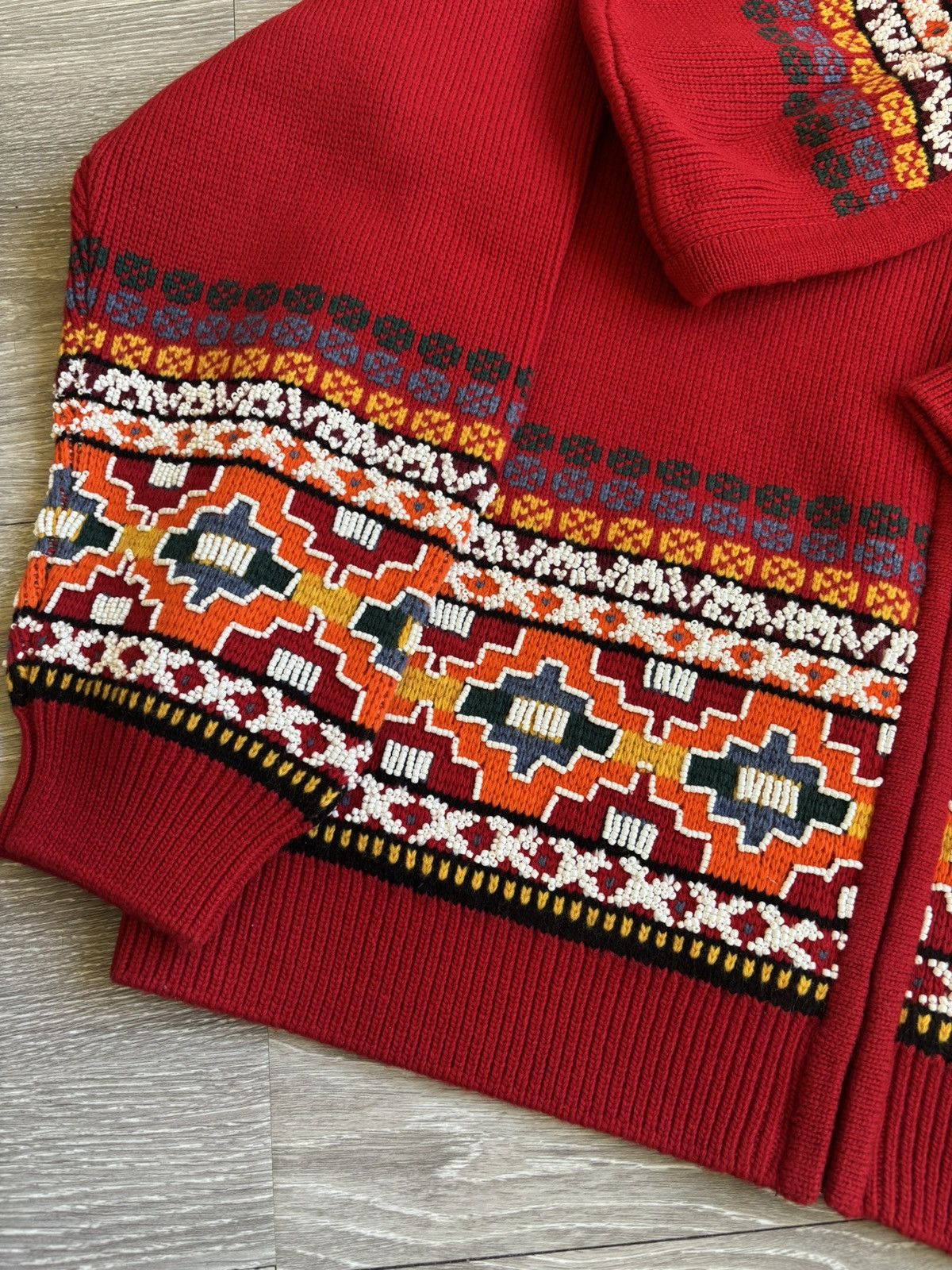 Supreme Supreme Red Beaded Knitted Hoodie Size US XL / EU 56 / 4 - 5 Thumbnail