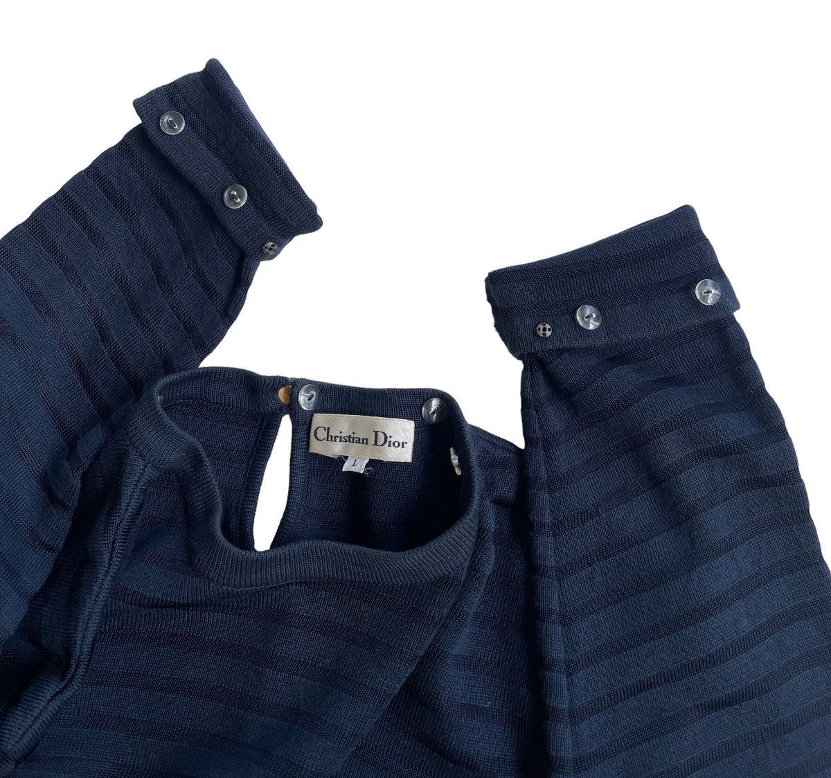 Christian Dior Monsieur Christian Dior Stripe Knit Shirt Size L / US 10 / IT 46 - 5 Thumbnail