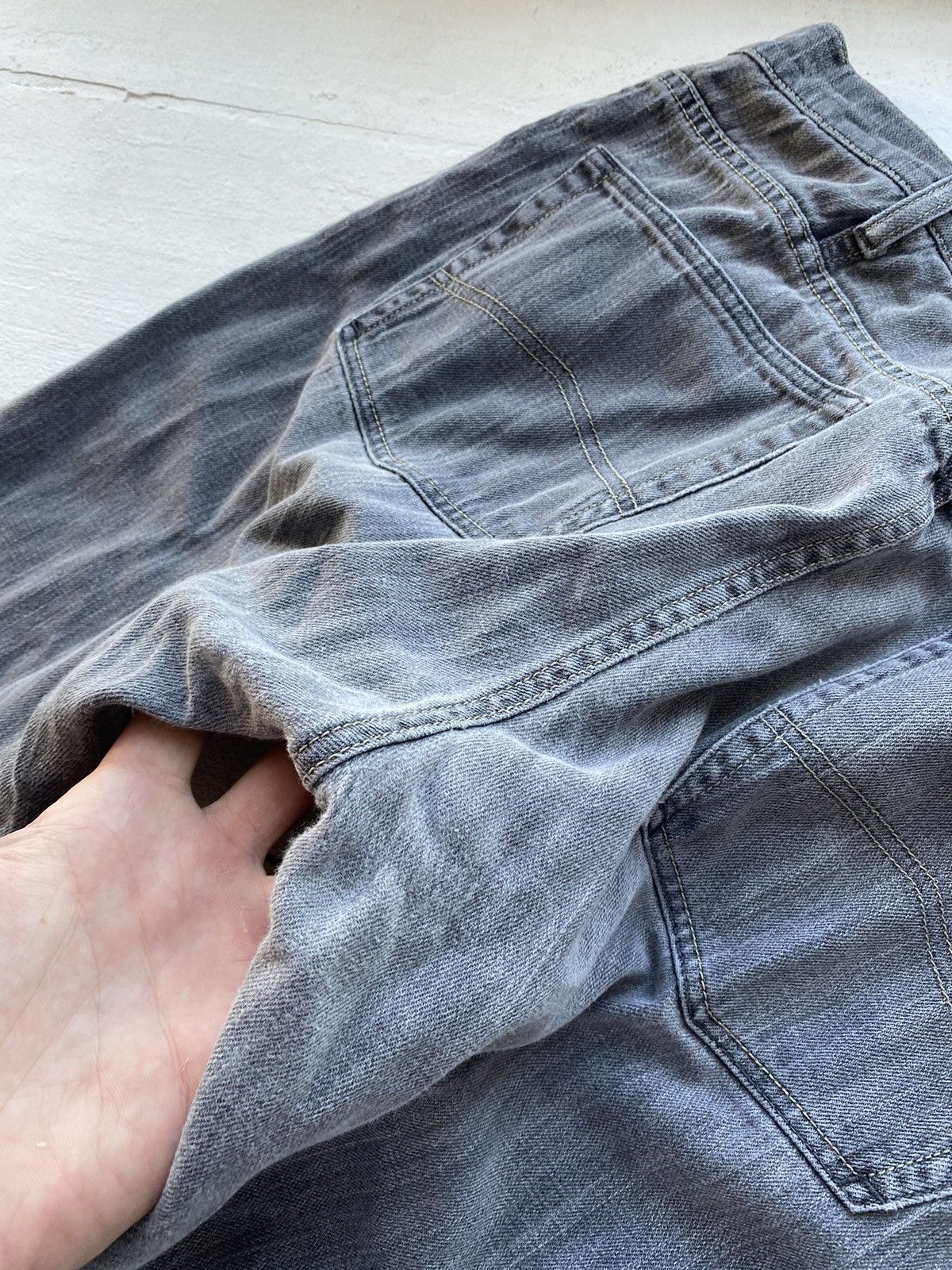 Giorgio Armani × Vintage 90s Armani Jeans Denim Grey Baggy Mens Pants 36US Size US 36 / EU 52 - 12 Thumbnail