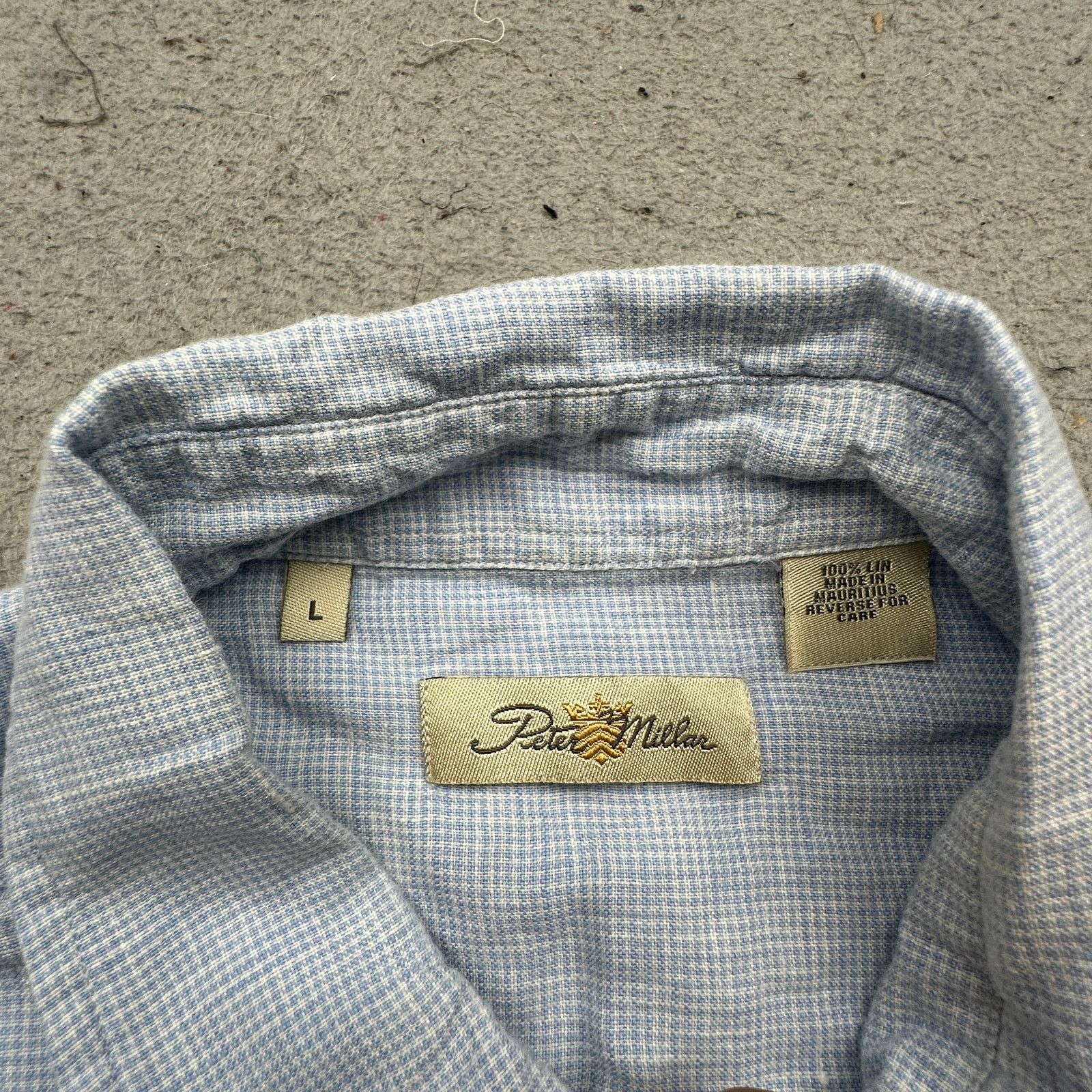 Peter Millar Peter Millar Linen Short Sleeve Blue Button Shirt Mens Large Size US L / EU 52-54 / 3 - 3 Thumbnail