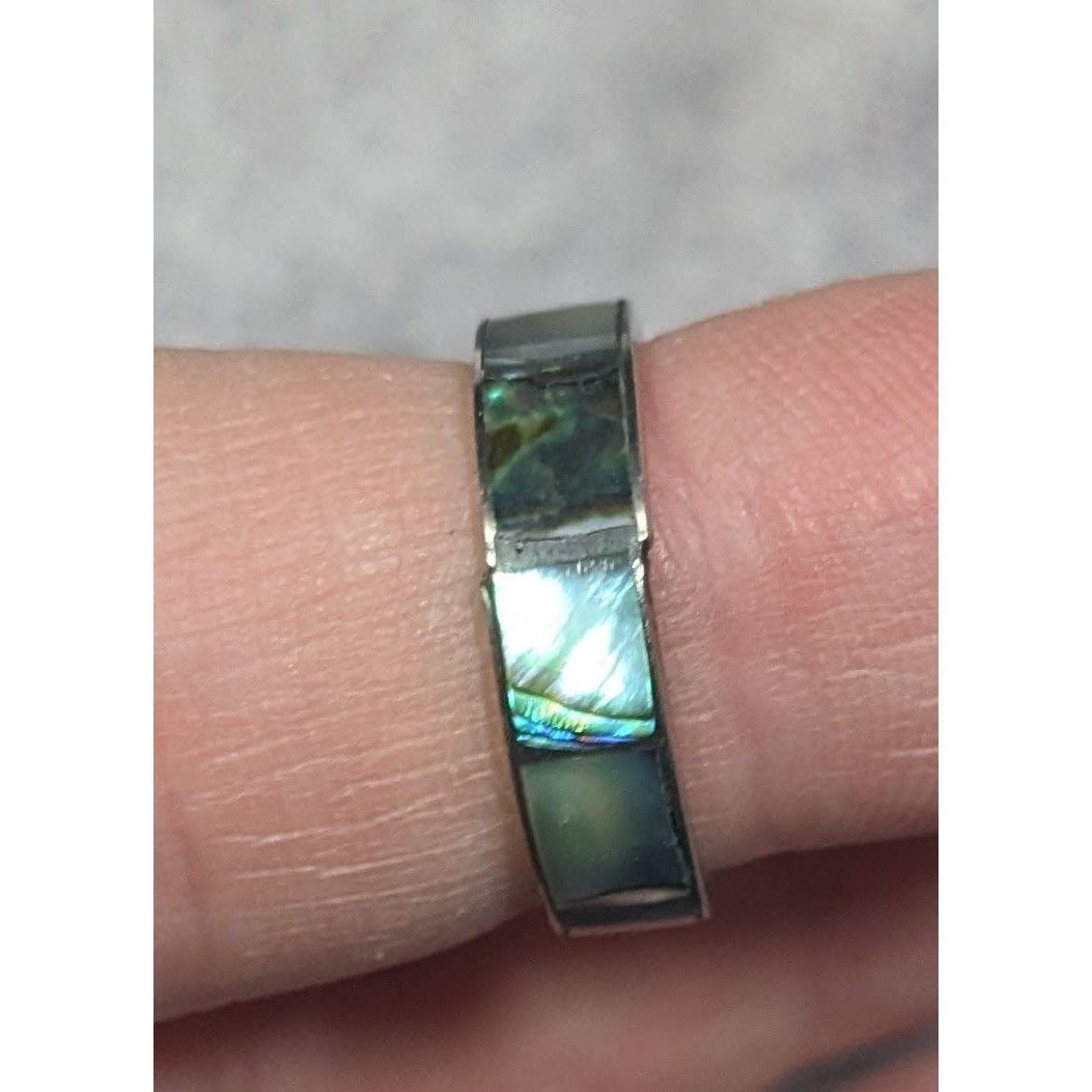 Other Vintage Silver Tone Shell Inlay Ring Size 4 3/4 Size ONE SIZE - 10 Thumbnail