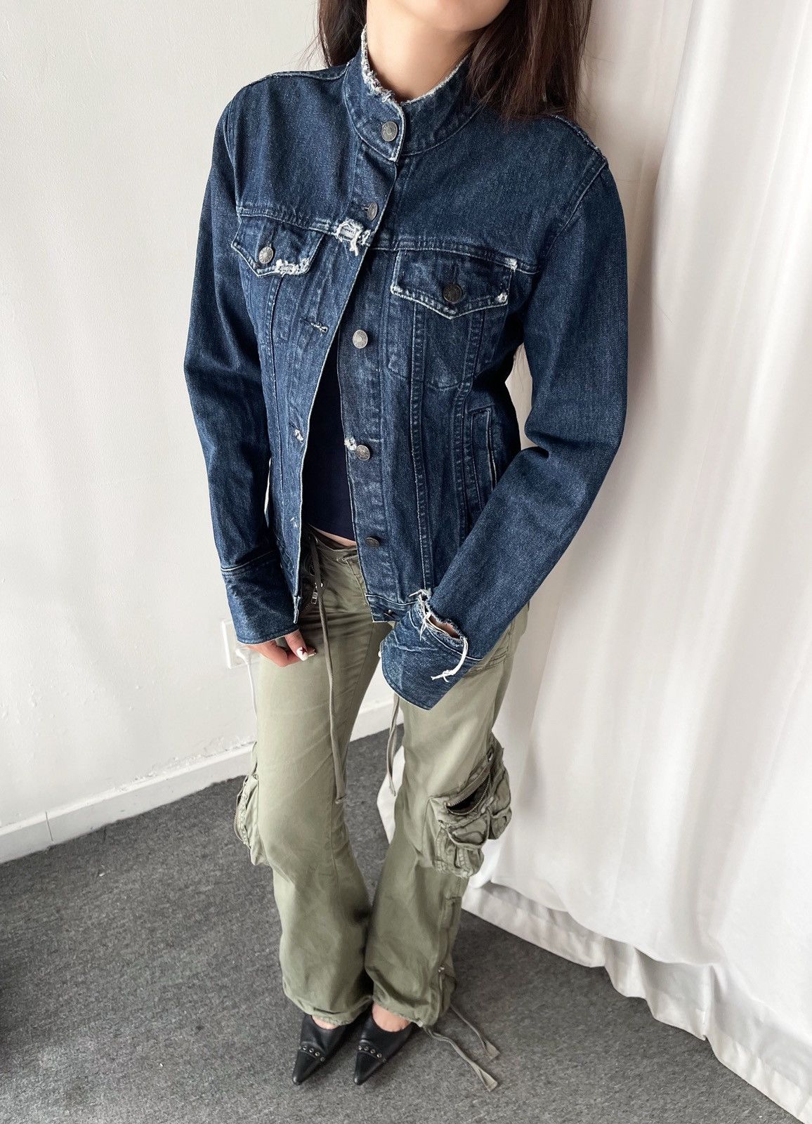 Diesel 2000s Diesel Distressed Biker Denim Jacket Size L / US 10 / IT 46 - 1 Thumbnail