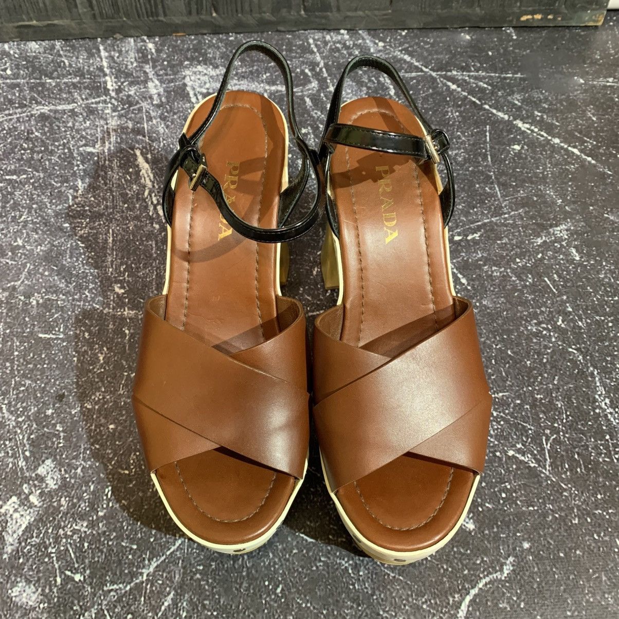 Prada Prada Colorblock Clog-Bottom Sandal Size 39.5 Size US 9.5 / IT 39.5 - 19 Thumbnail