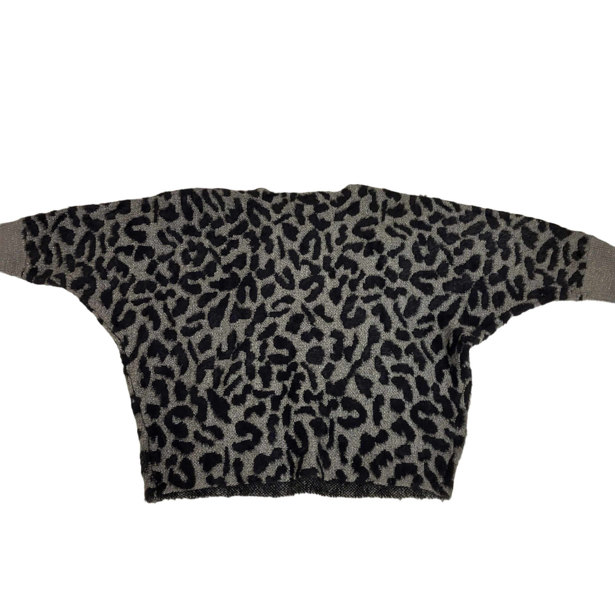 Jennifer Lopez Jennifer Lopez Sweater Womens Medium Gray Animal Leopard Pri Size XL / US 12-14 / IT 48-50 - 8 Thumbnail