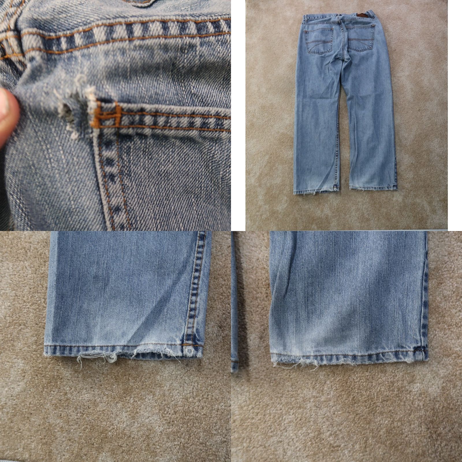 Tommy Hilfiger Tommy Hilfiger relaxed Jeans Men 34x30 Blue Distressed Denim Straight 5-Pocket Zip Button Vintage: No 80s 90s Theme Mens Jeans Size US 34 / EU 50 - 8 Thumbnail