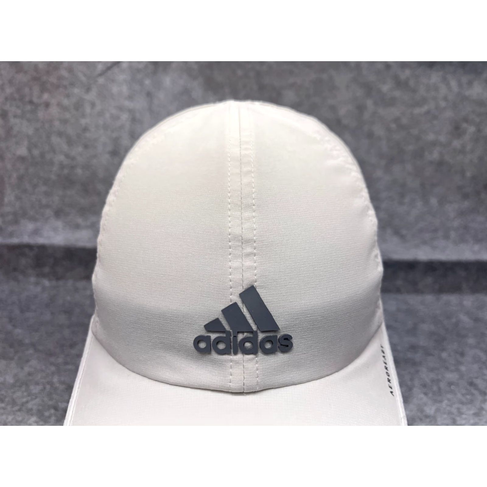 Adidas adidas Hat Cap Strap Back Adult One Size White Polyester Blend Aeroready Run Gym Baseball Cap Mens Size ONE SIZE - 2 Thumbnail