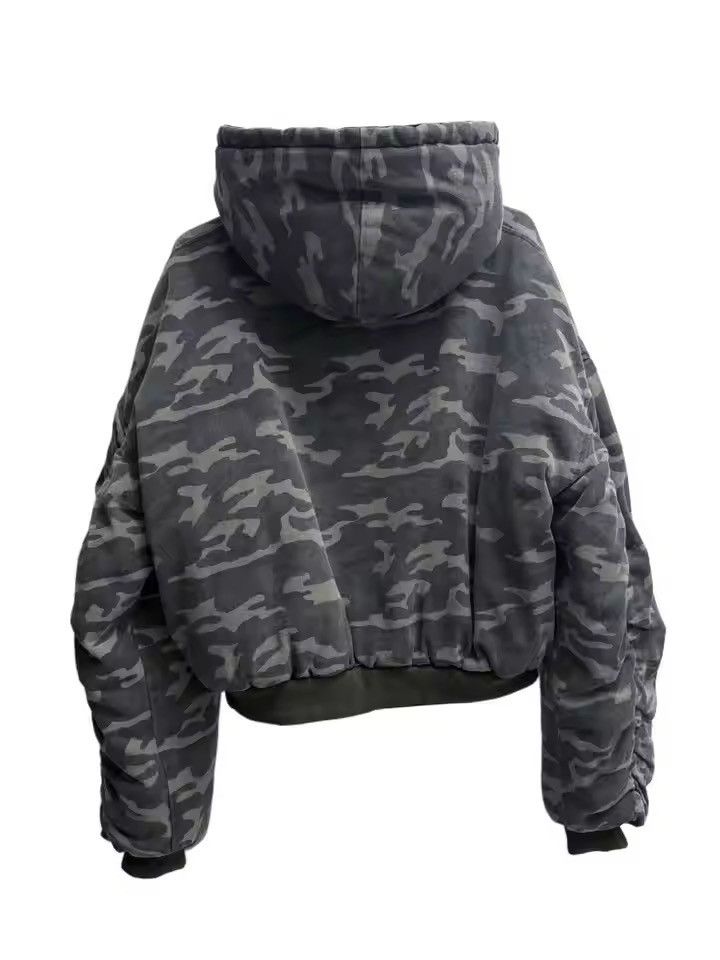 Japanese Brand Reversible Oversized Camo & Black Puffer Hoodie Size US S / EU 44-46 / 1 - 2 Thumbnail