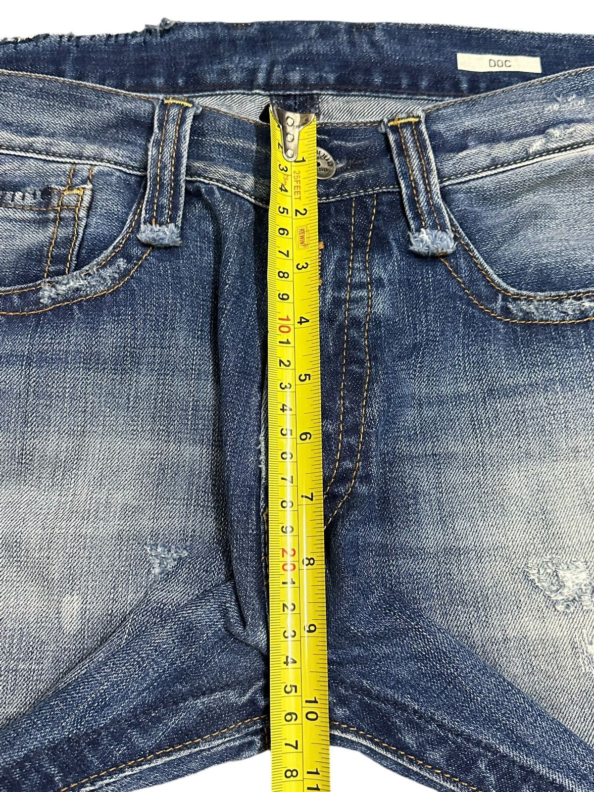 Designer Vintage Replay Blue Wash Style Distressed Loose Jeans Size US 33 - 16 Thumbnail