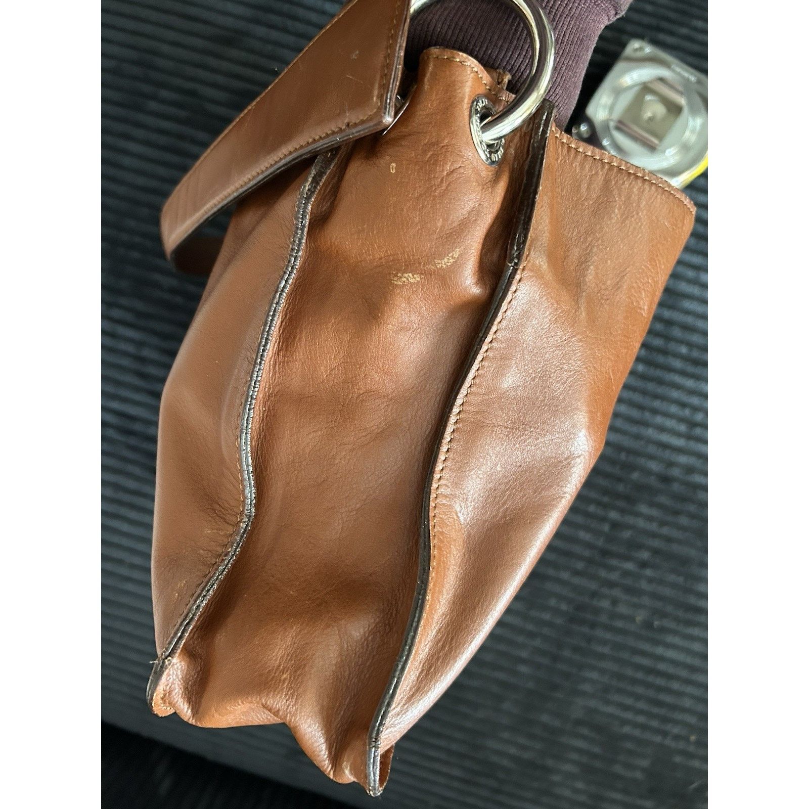 & Other Stories Tosca Blu Italian Brown Leather Hobo Bag with Silver-Toned Size ONE SIZE - 10 Thumbnail