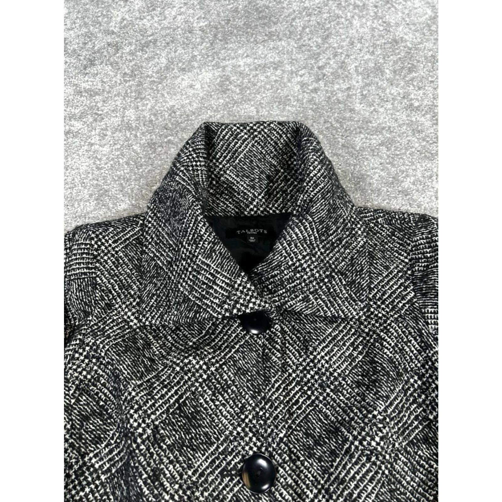 Talbots Talbots Jacket Womens 6 Petite Black Wool Blend Size M / US 6-8 / IT 42-44 - 2 Thumbnail