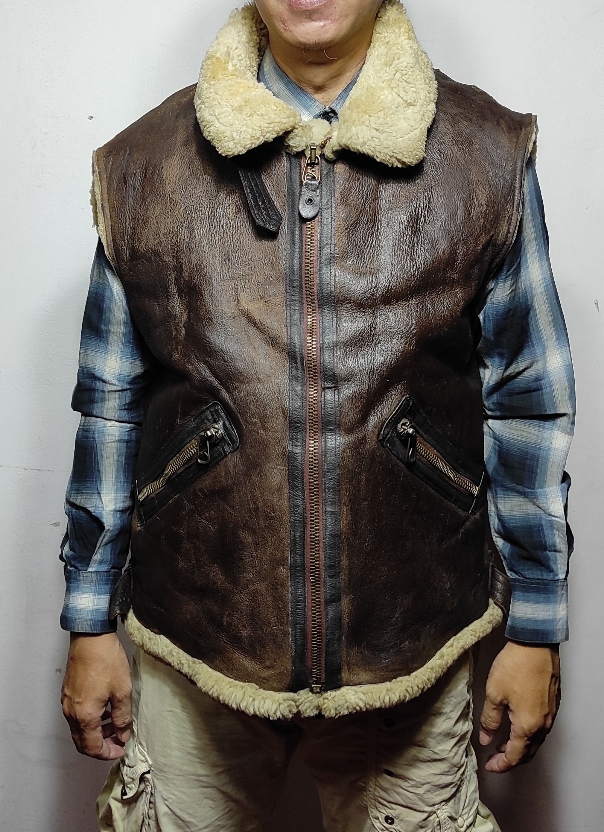 Avirex Vintage Vest Avirex B-9 Genuine Sheepskin | Grailed