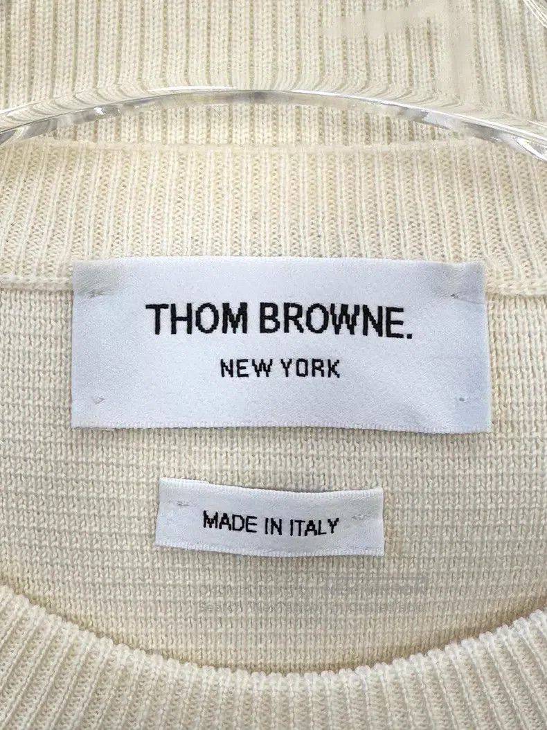 Thom Browne Thom Browne Beige side striped knit sweater Size US XS / EU 42 / 0 - 3 Thumbnail