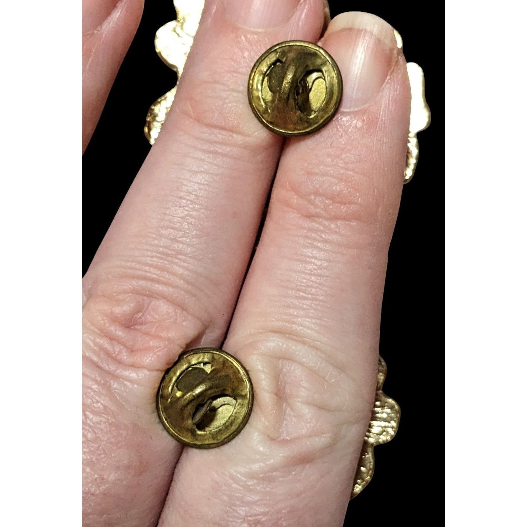 Other Vintage Cottagecore Large Floral Gold Tone Pins (2) Size ONE SIZE - 4 Thumbnail