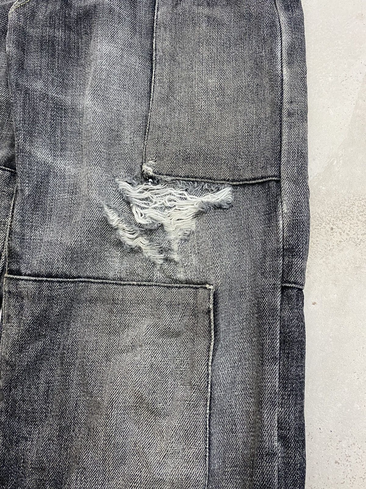 If Six Was Nine × Japanese Brand × Le Grande Bleu (L.G.B.) Uniqlo Edition Custom Patchwork Black Stone Washed Distress Size US 28 / EU 44 - 7 Thumbnail