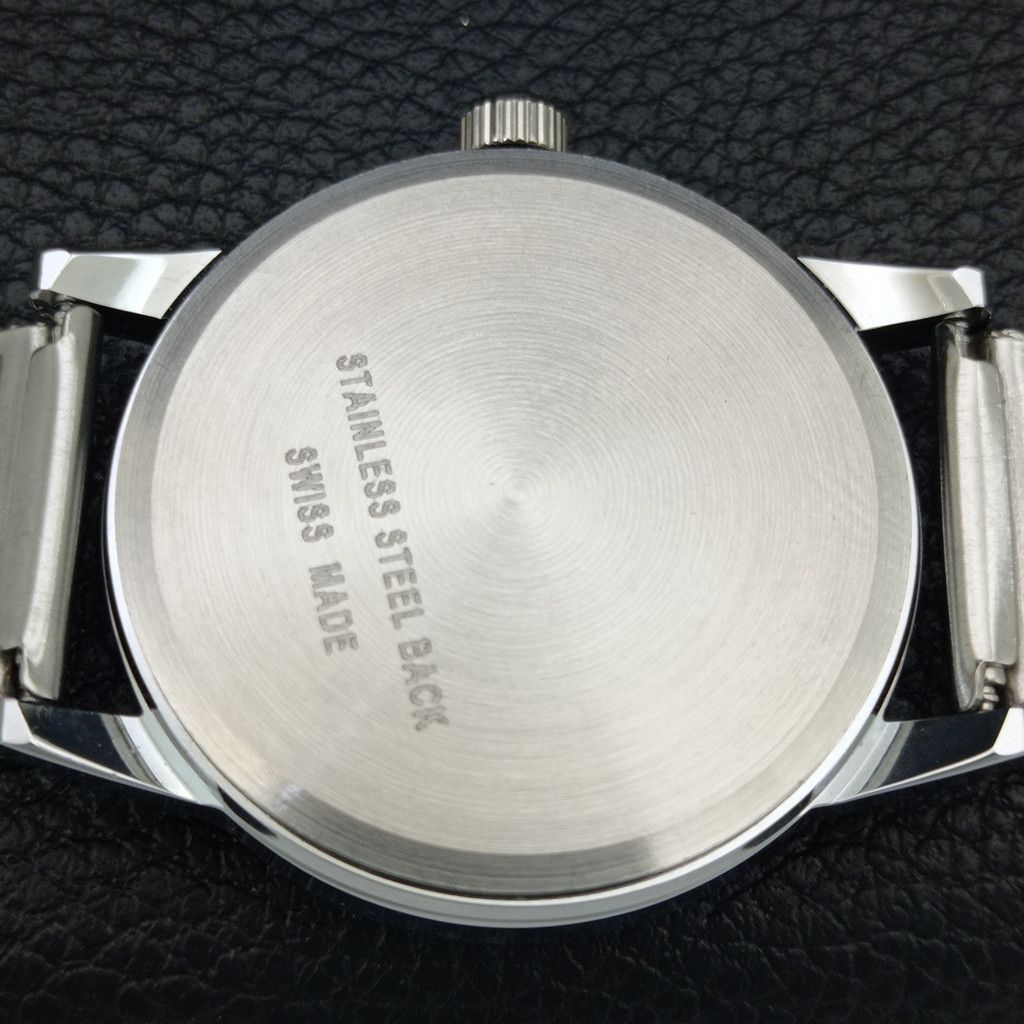 Other VINTAGE MONTINE HAND-WINDING SWISS MENS WHITE WATCH a444166 Size 38 - 8 Thumbnail