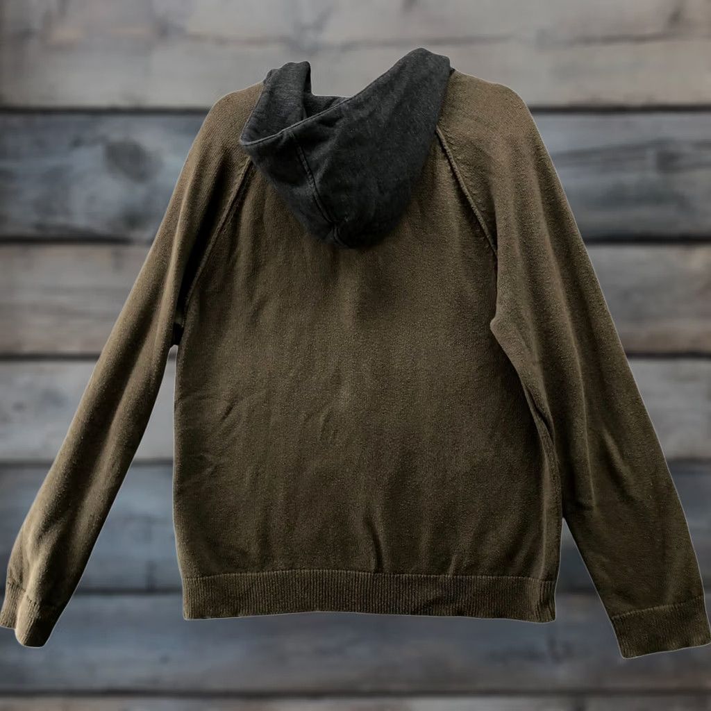 Express Express Sweater Shirt Mens L Brown Hooded 1/4 Button Cotton Pullover Size US L / EU 52-54 / 3 - 1 Thumbnail