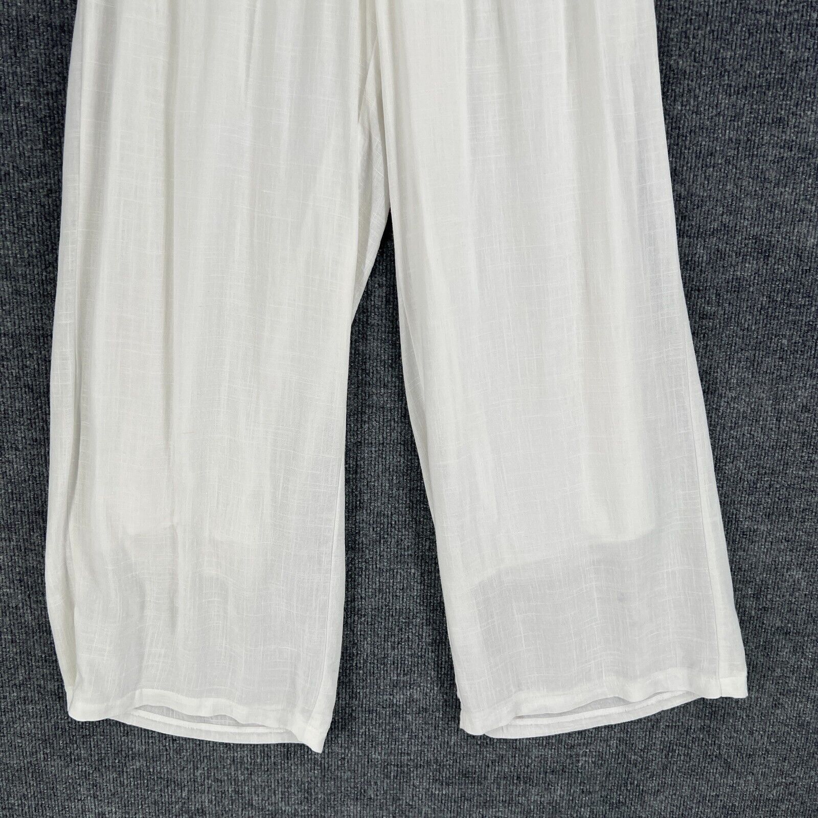 PRINCESS POLLY Princess Polly Linen Blend Wide Leg Pull On Pants White Sz 4 Size 27" / US 4 / IT 40 - 3 Thumbnail