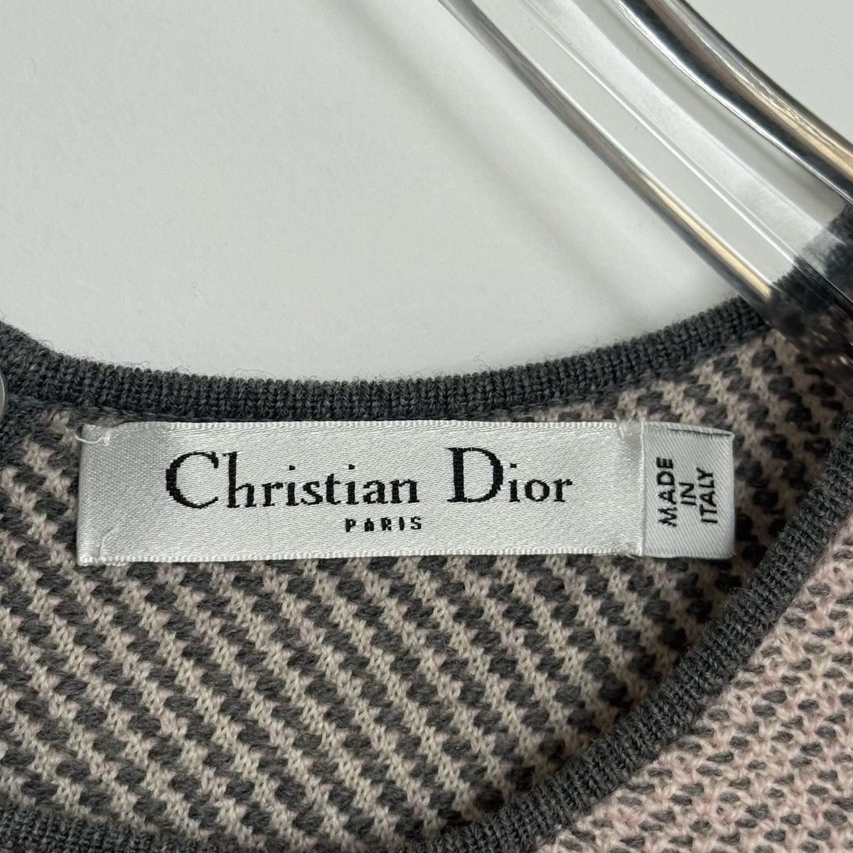 Dior Dior Pink & Grey Wool Waisted Short Sleeve Dress K26WX Size S / US 4 / IT 40 - 5 Thumbnail
