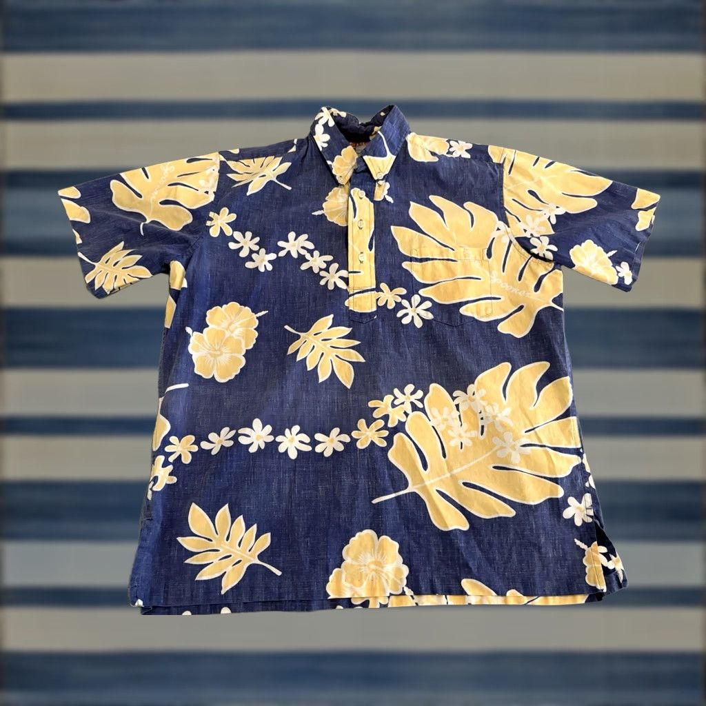 Reyn Spooner Reyn Spooner Commemorative Classics Half Button Floral Hawaiian Shirt Medium Men M Blue Short Sleeve Button-Up Satin? Size US M / EU 48-50 / 2 - 1 Thumbnail