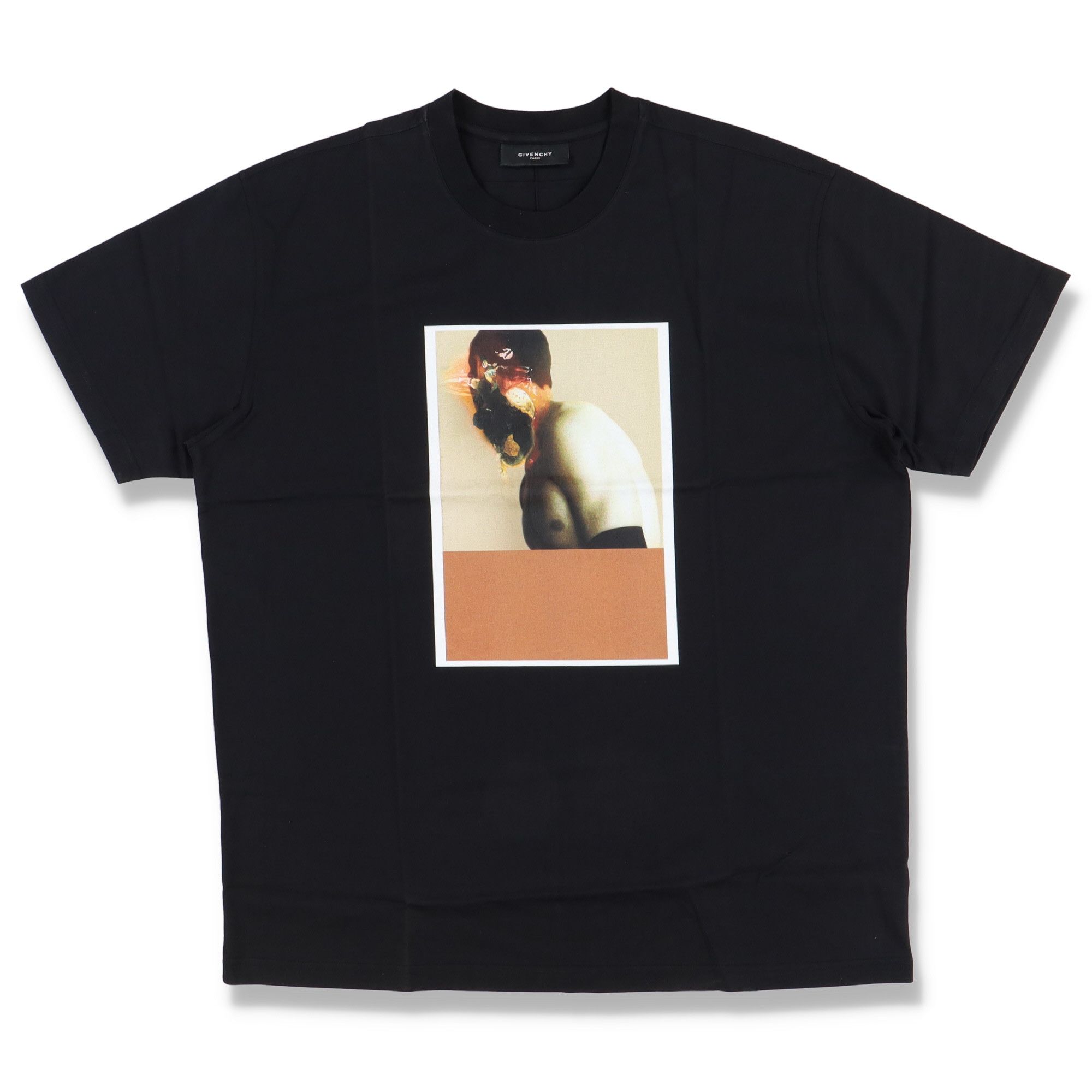 image of Givenchy Black Burnt Polaroid Oversized T-Shirt, Men's (Size Medium)