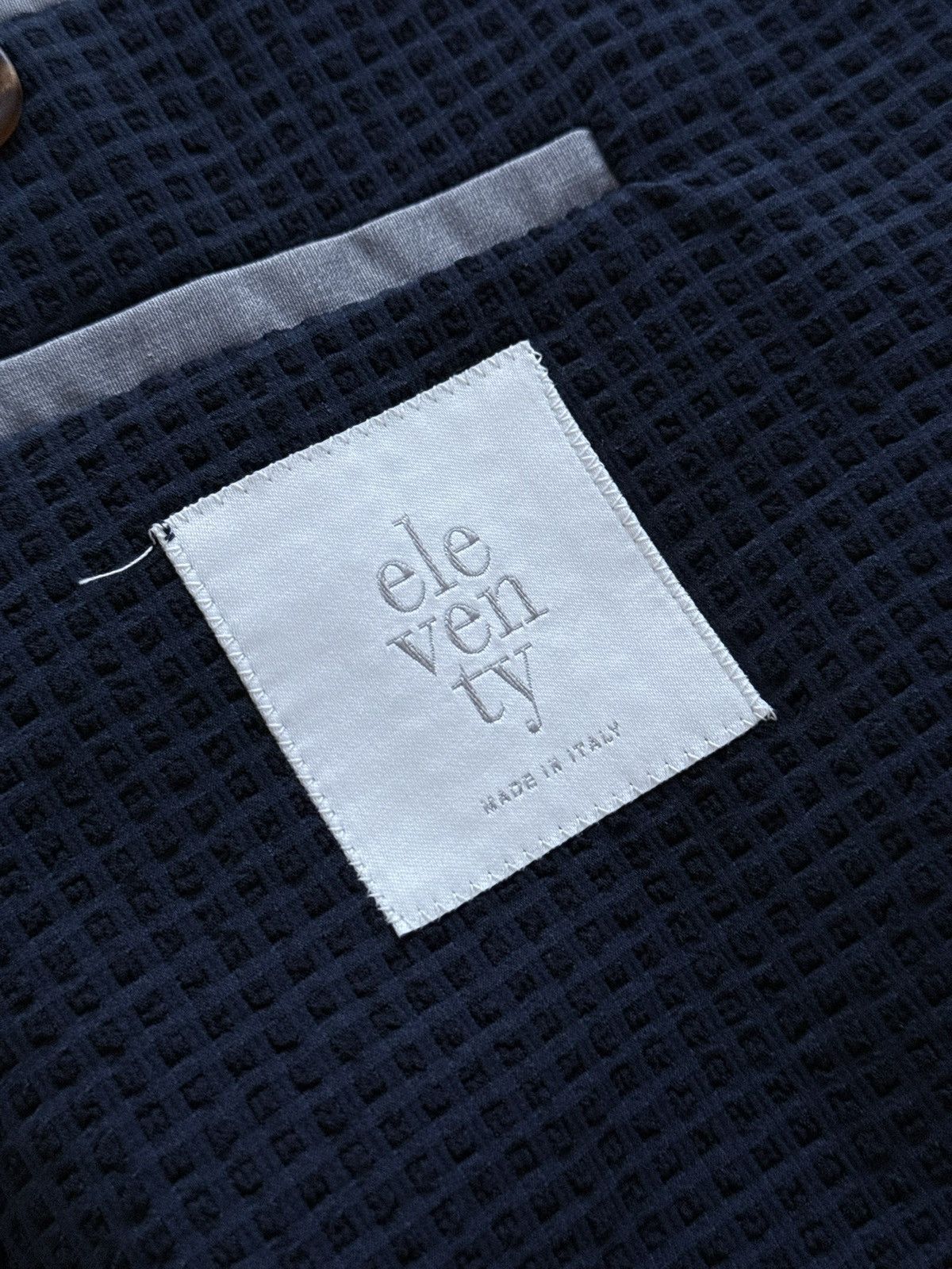 Eleventy Eleventy Navy Blue Textur Lightweight Blazer Jacket Size 44R - 9 Thumbnail