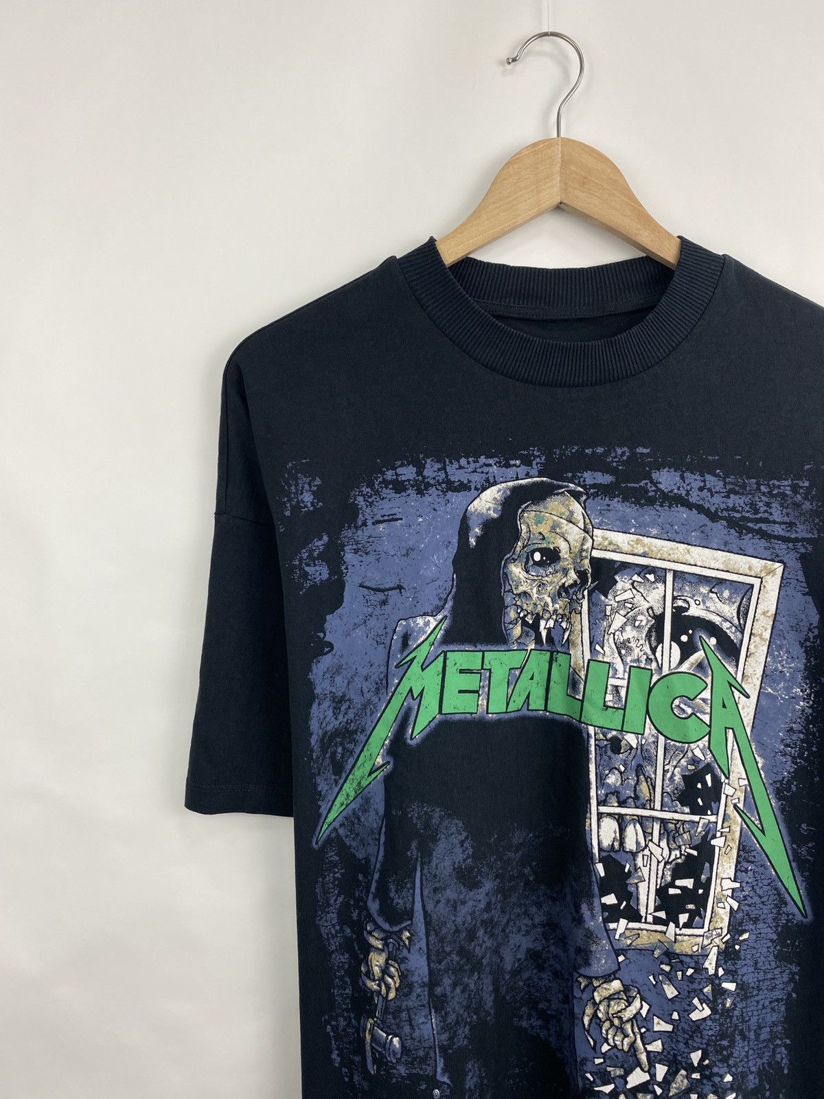 Metallica 💀 Vintage Metallica Pushead Rock Band Rare Retro T-Shirt Size US L / EU 52-54 / 3 - 2 Thumbnail
