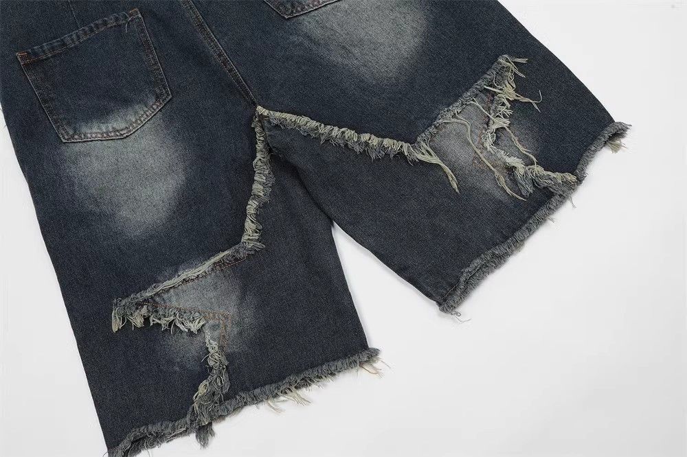 Japanese Brand × Jean Star patch embroidered men's summer straight denim shorts Size US 32 / EU 48 - 5 Thumbnail